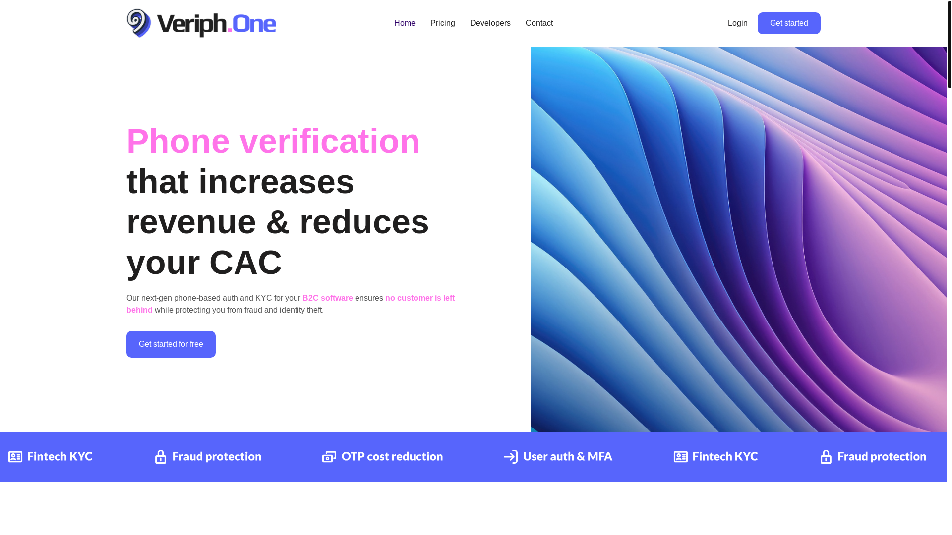 website screenshot of https://www.veriph.one/