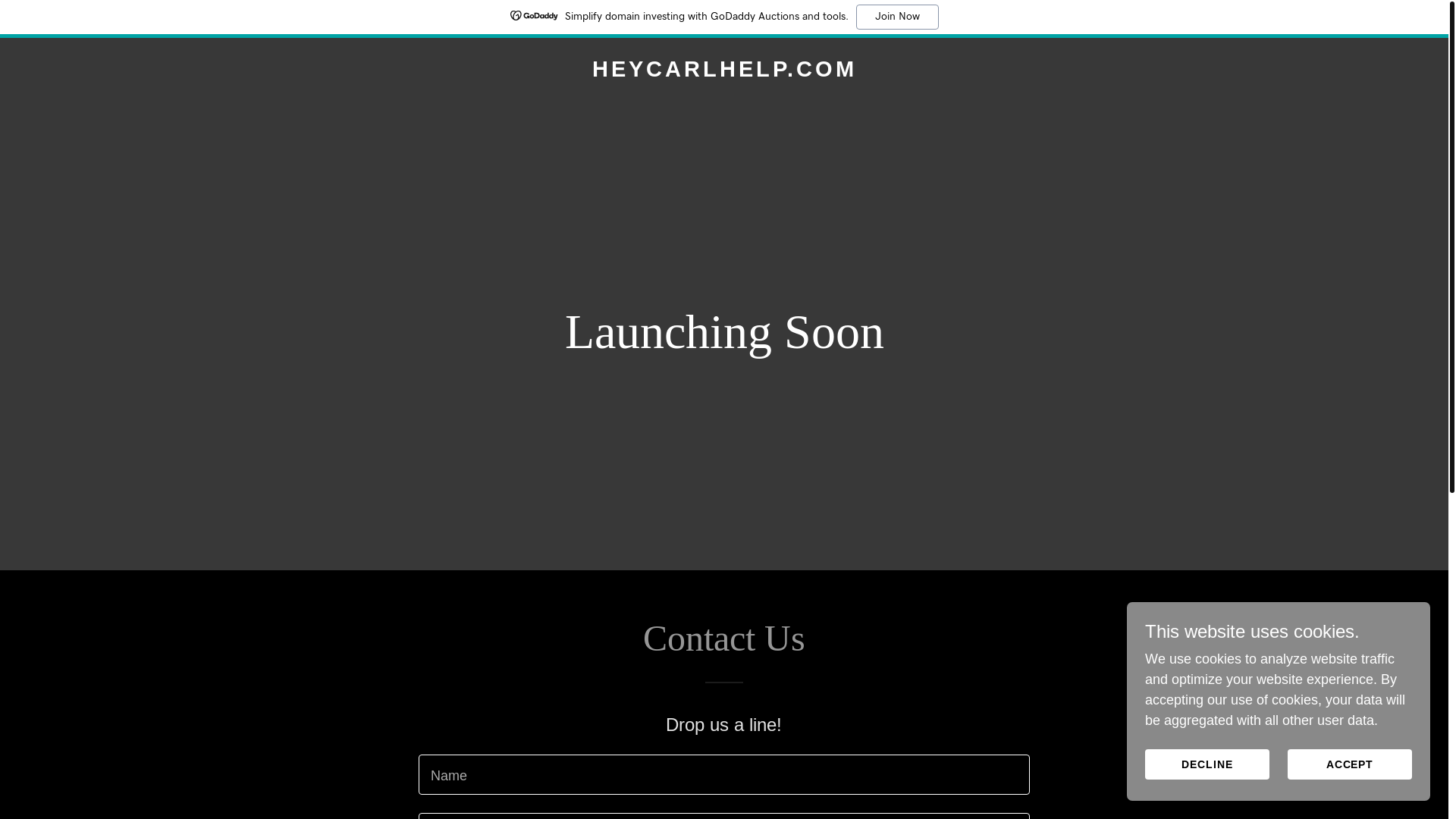 website screenshot of https://heycarlhelp.com/