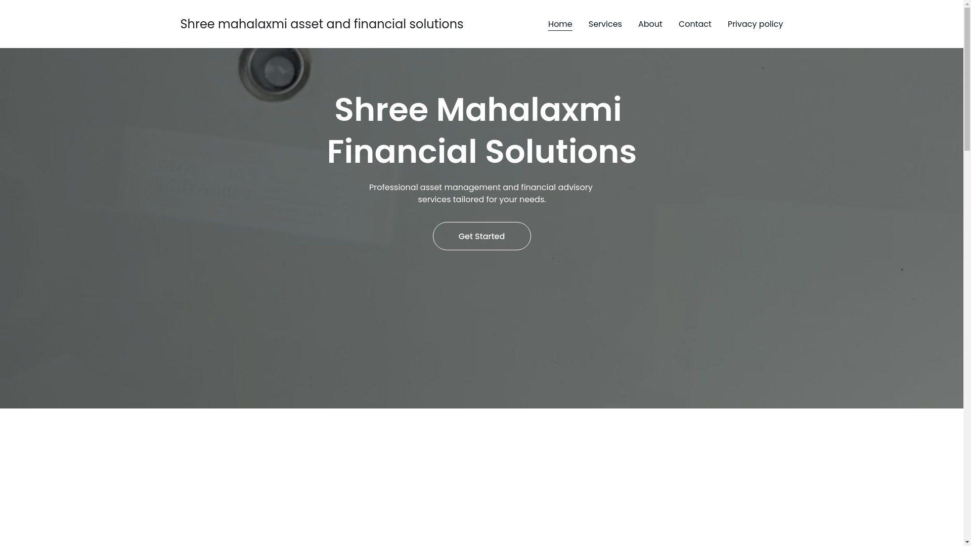 website screenshot of https://shreemahalaxmiassetandfinancialsolutions.site/