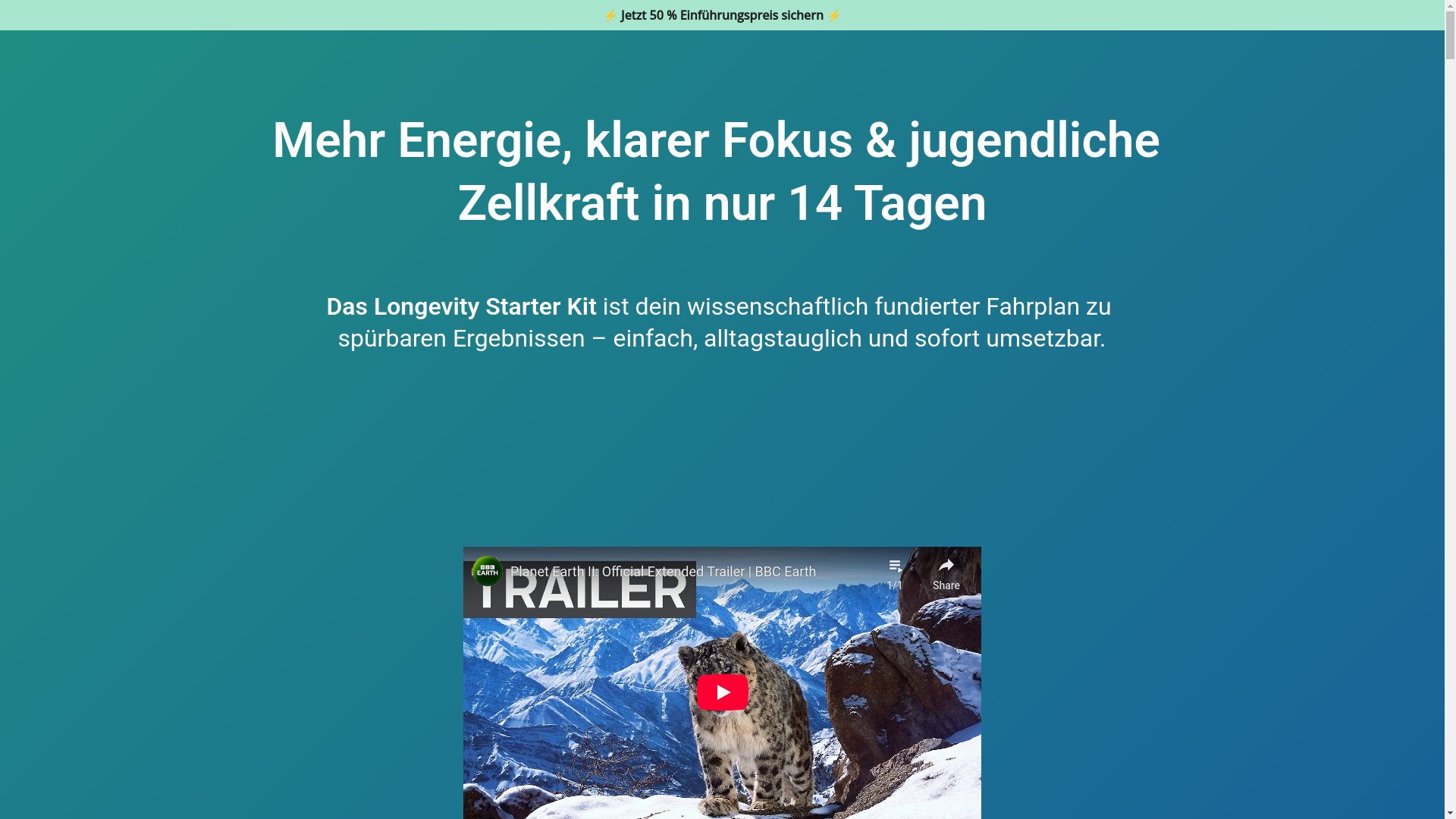 website screenshot of https://longevity-starter-kit.de/