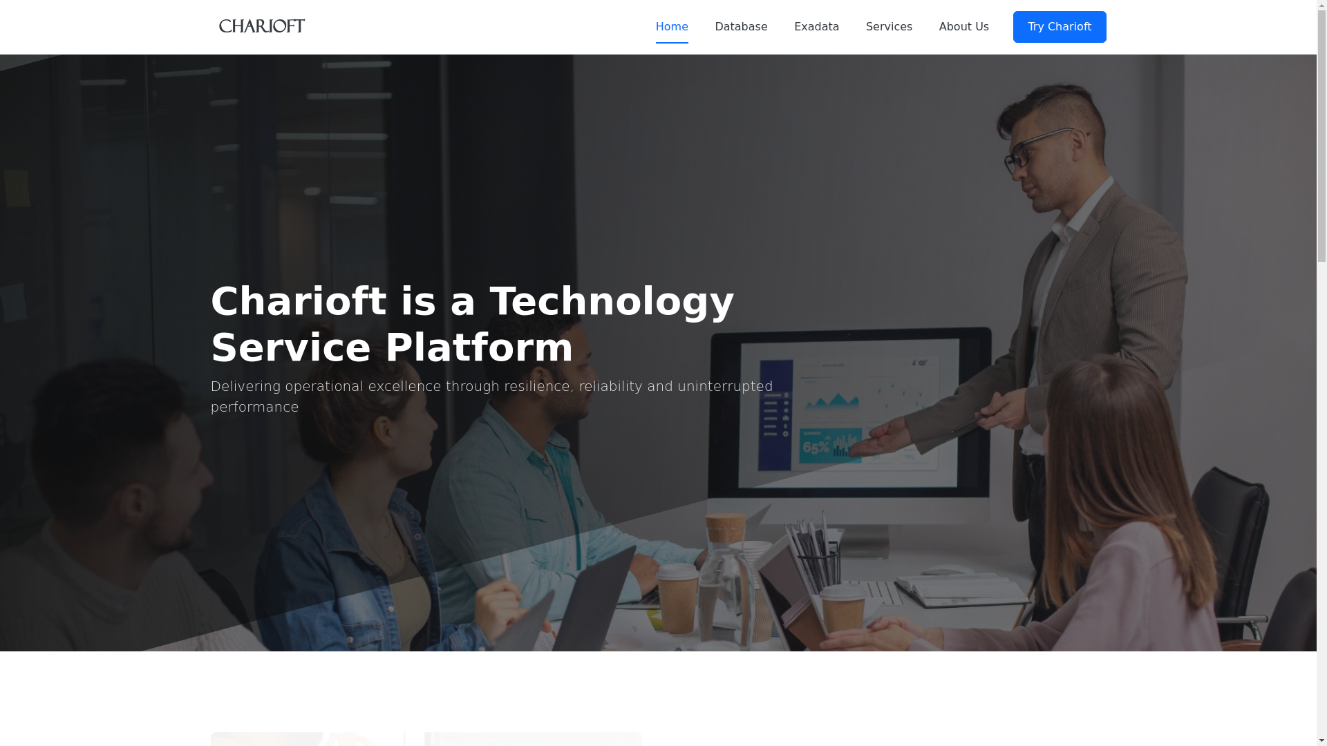 website screenshot of https://charioft.com/