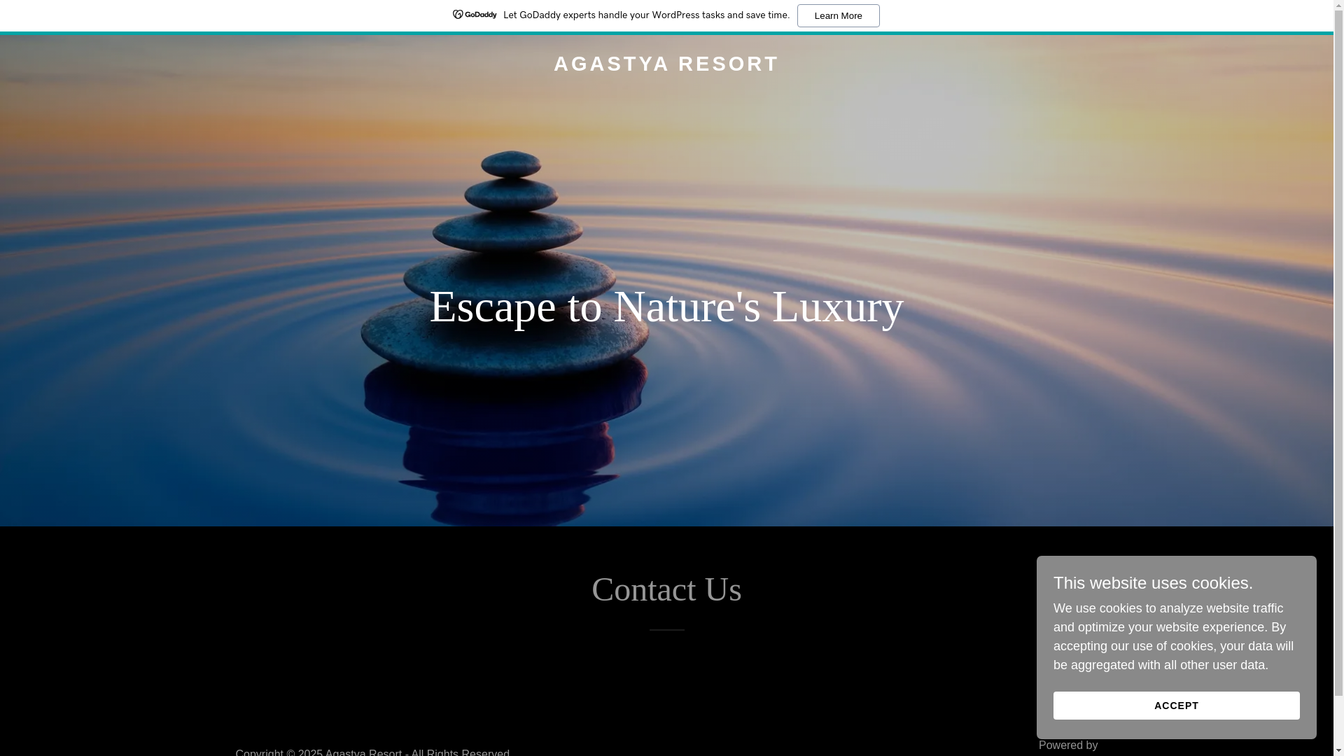 website screenshot of https://agastyaresort.com/