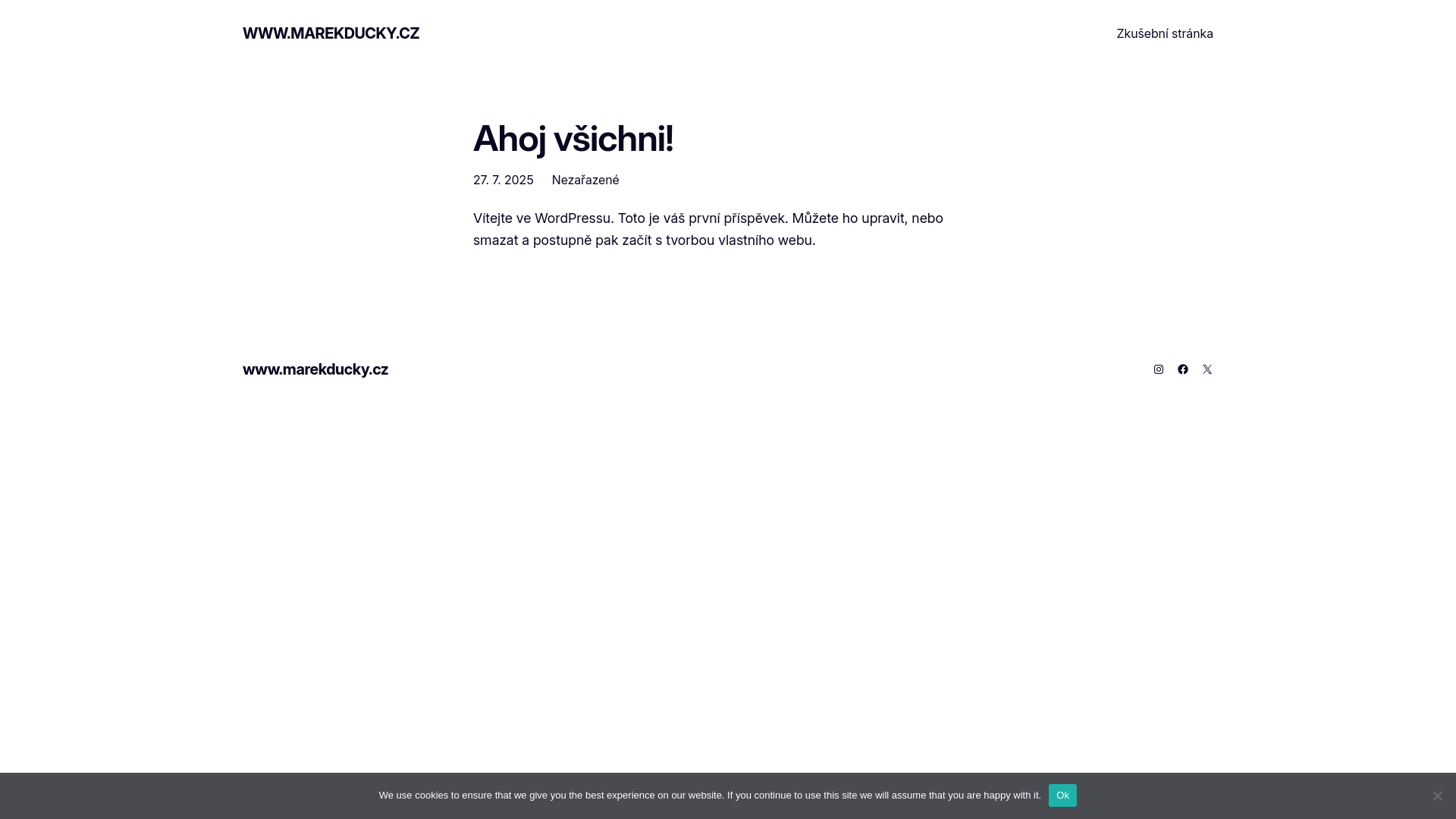 website screenshot of https://marekducky.cz/