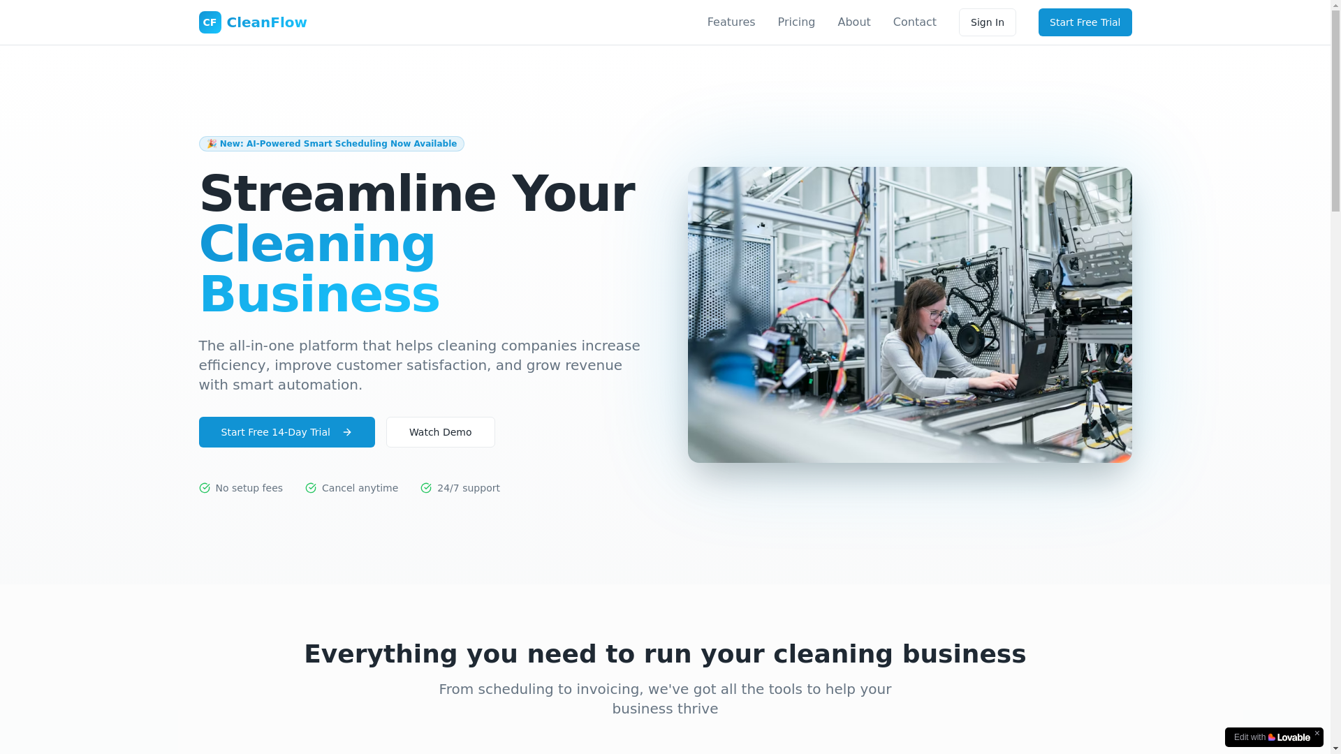 website screenshot of https://cleanli.co.uk/