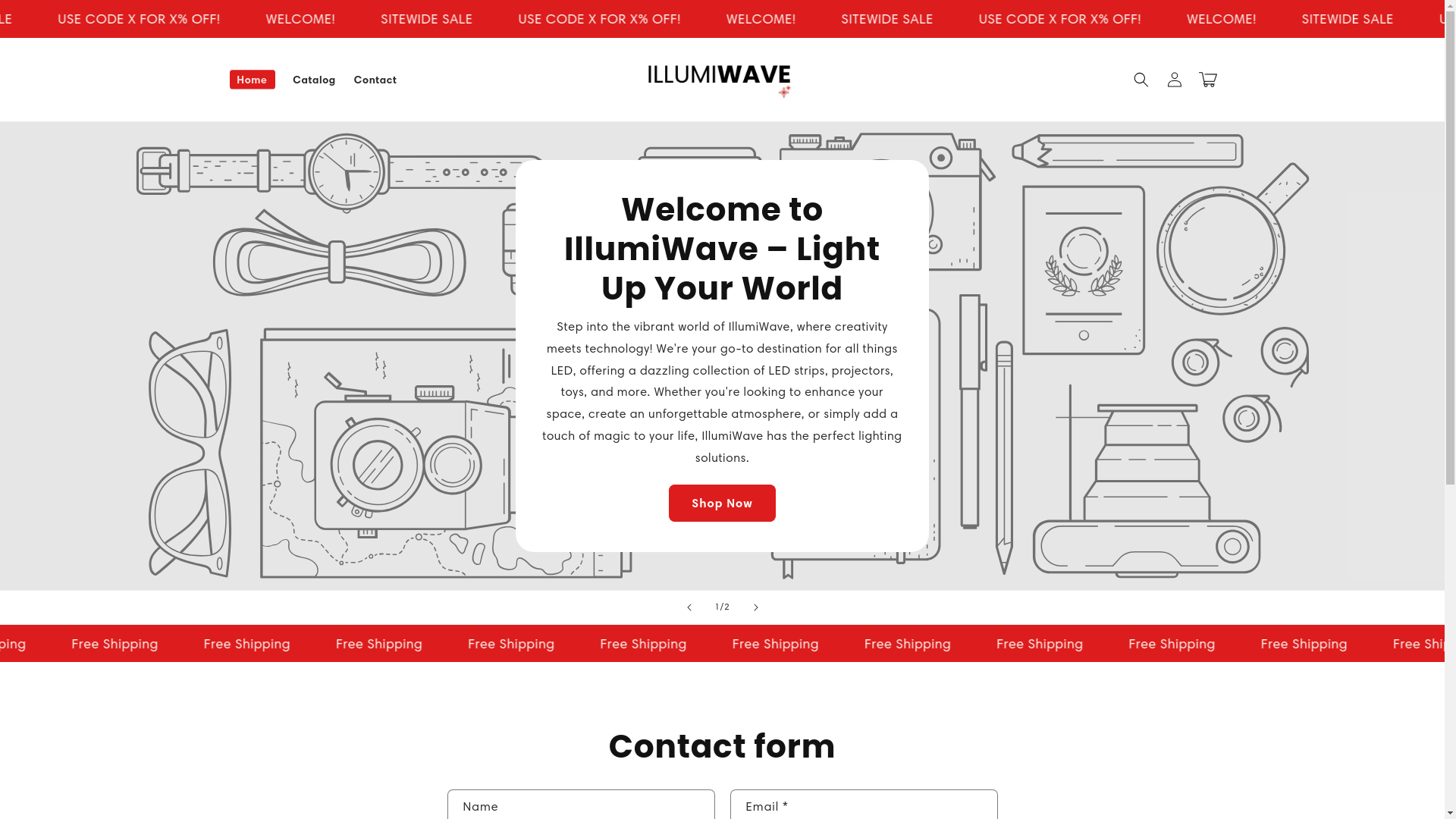 website screenshot of https://illumiiwave.shop/