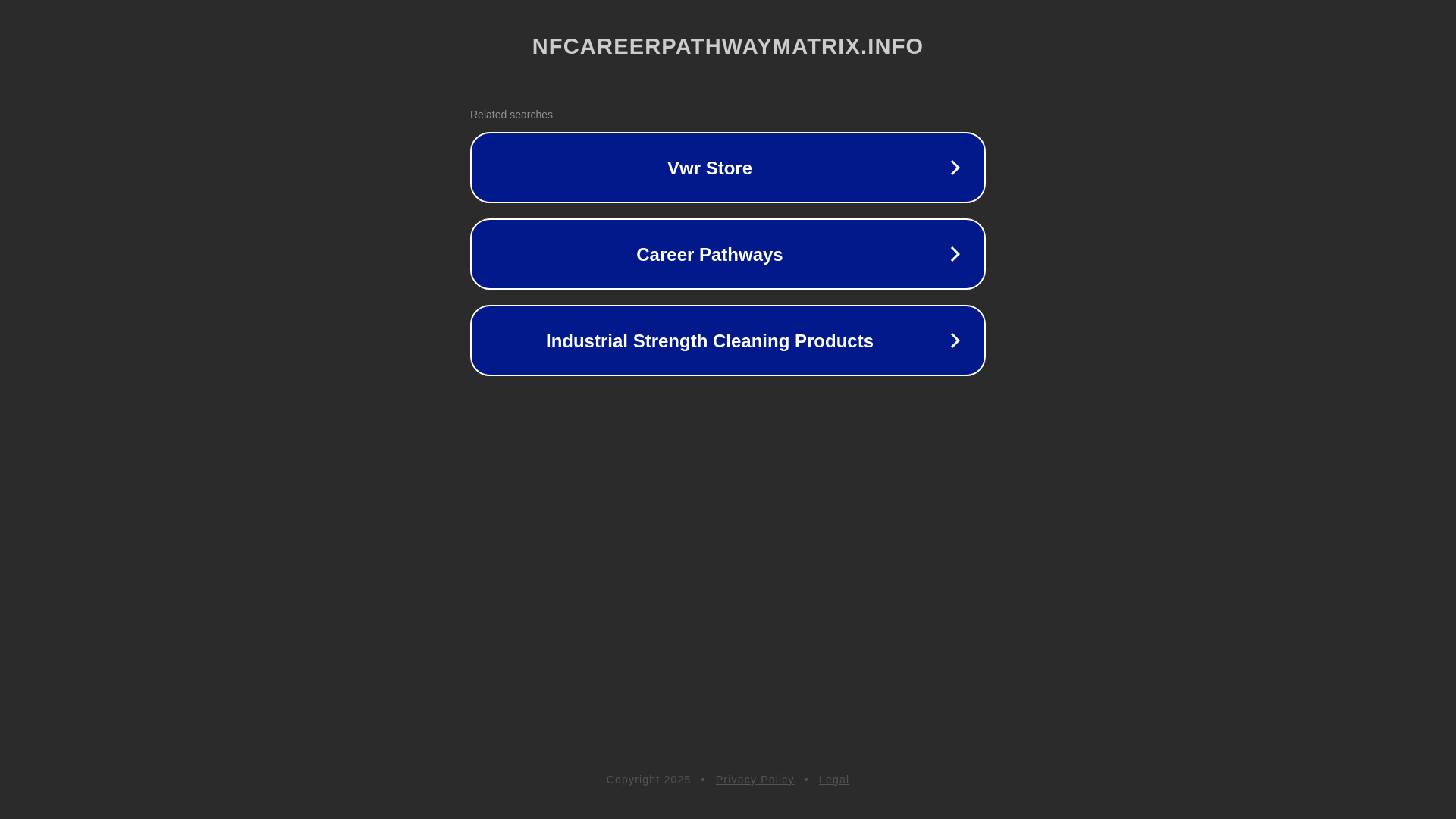 website screenshot of https://nfcareerpathwaymatrix.info/