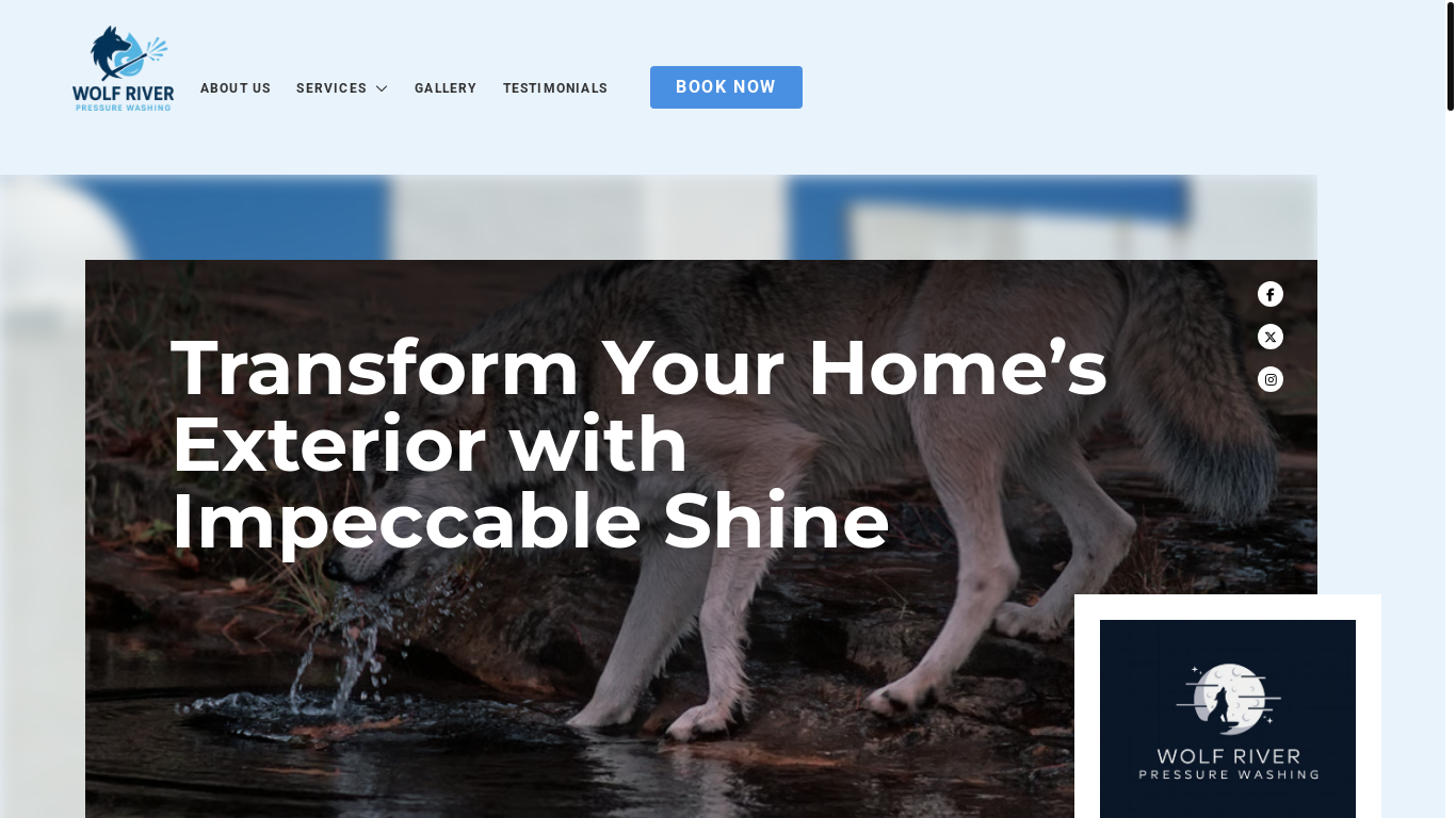 website screenshot of https://wolfriverwashing.com/