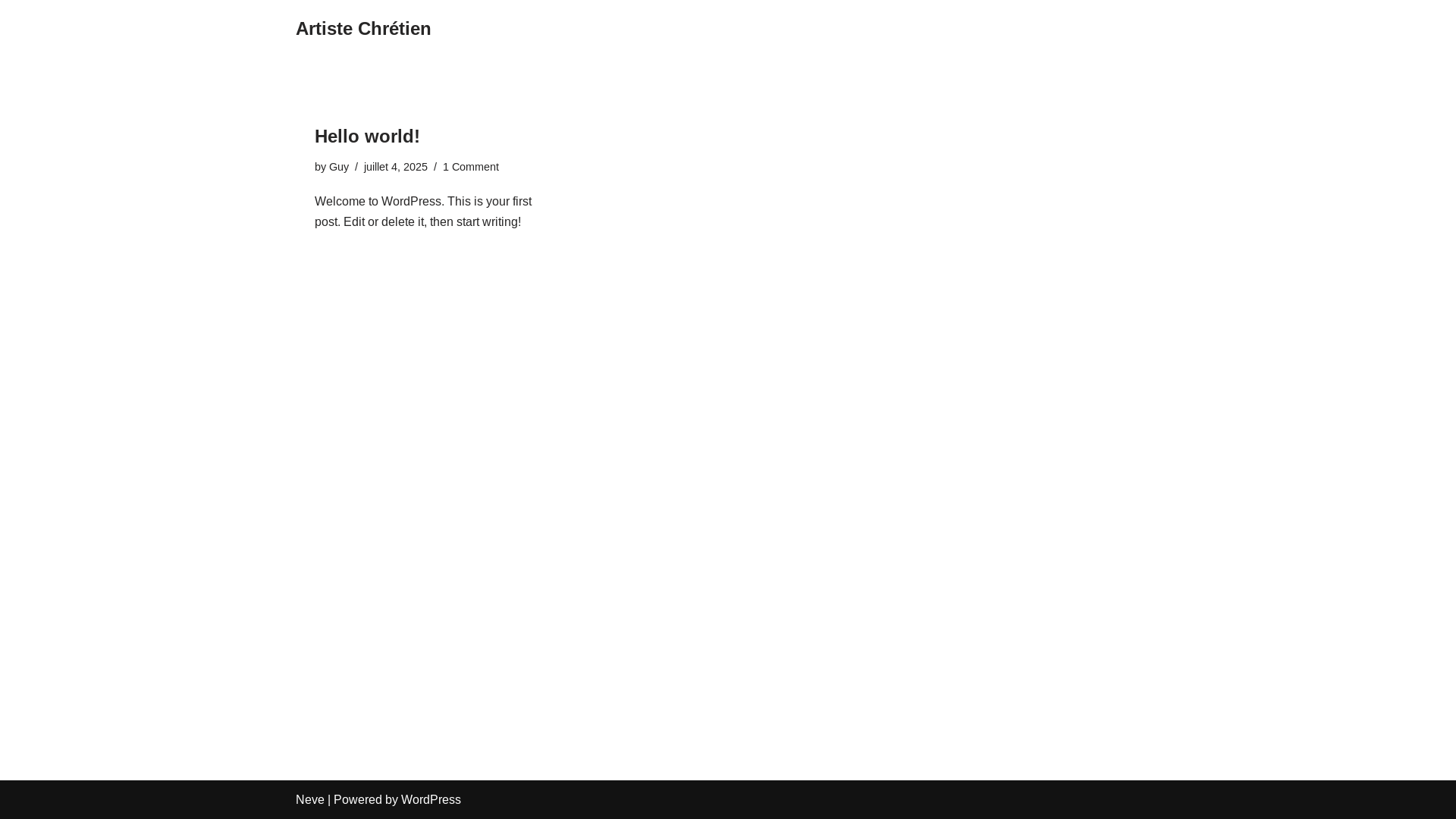 website screenshot of https://artistechretien.com/