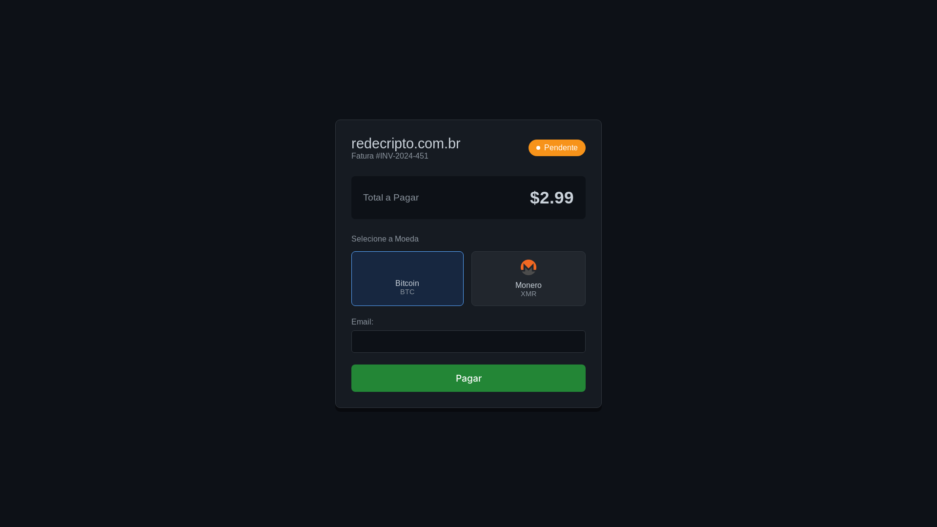 website screenshot of https://redecripto.com.br/