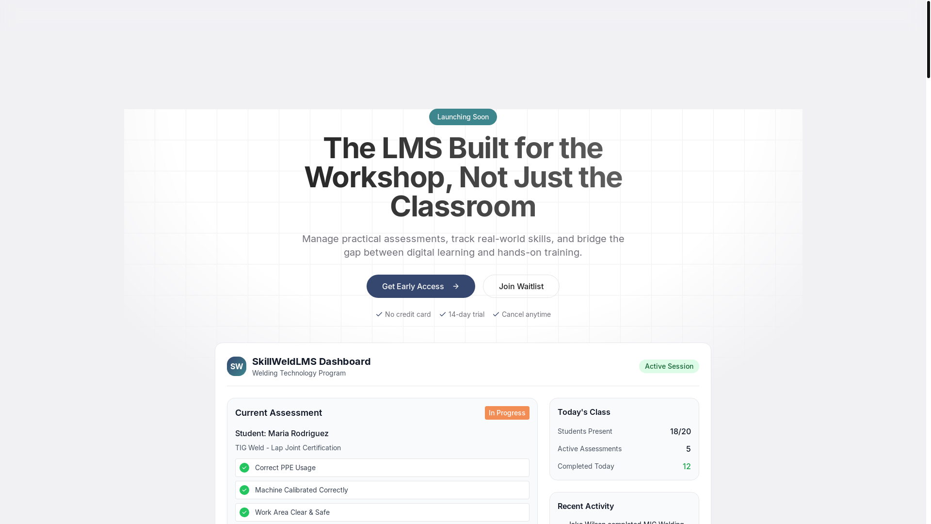 website screenshot of https://skillweldlms.com/