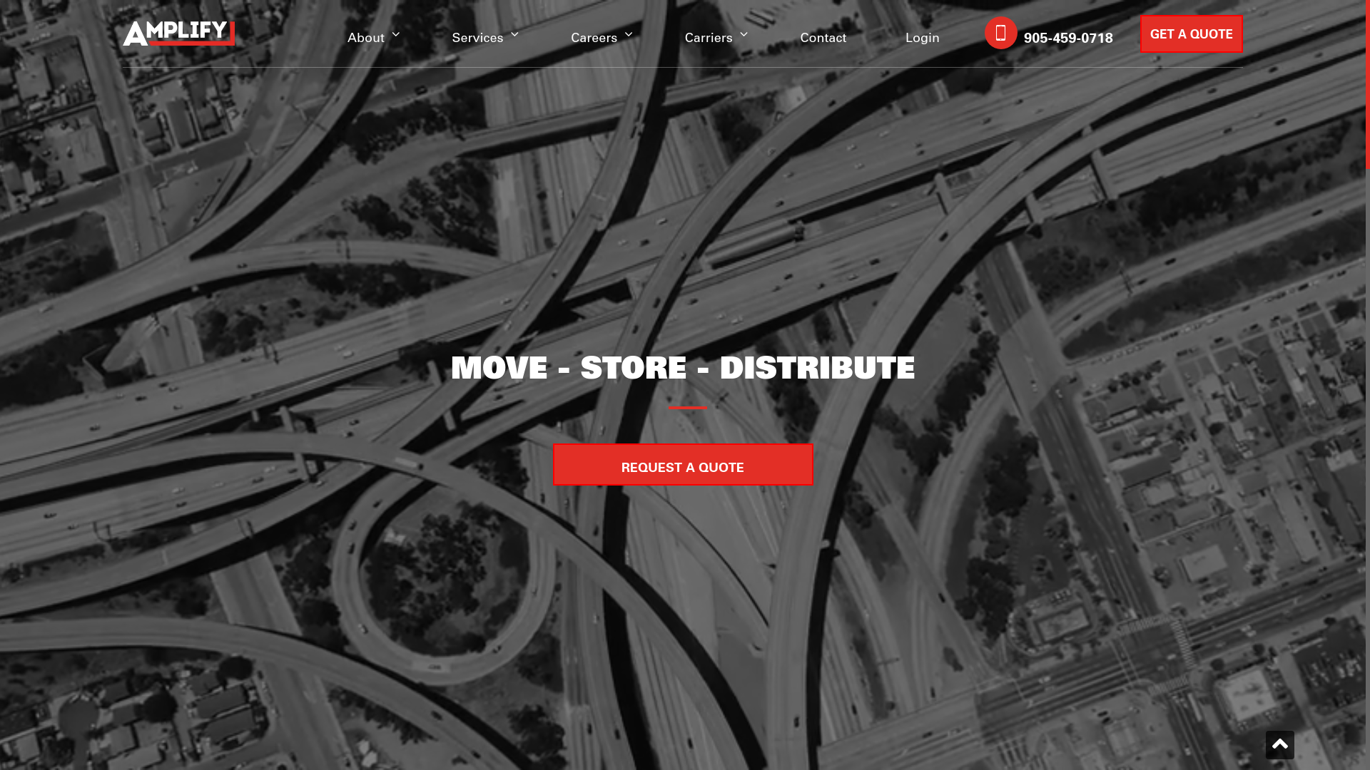 website screenshot of https://theamplifylogistics.com/