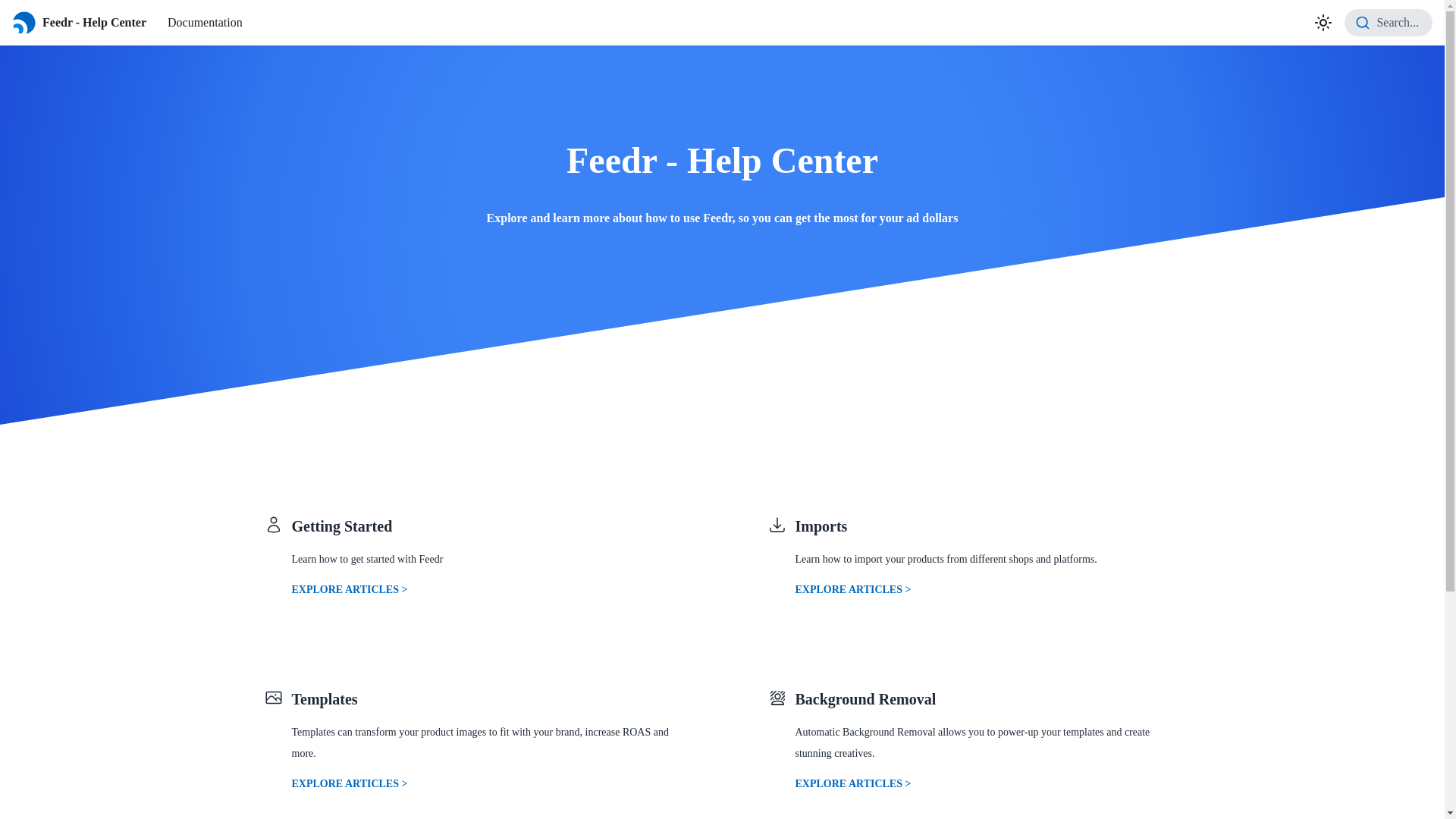 website screenshot of https://feedr-help-center.pages.dev/