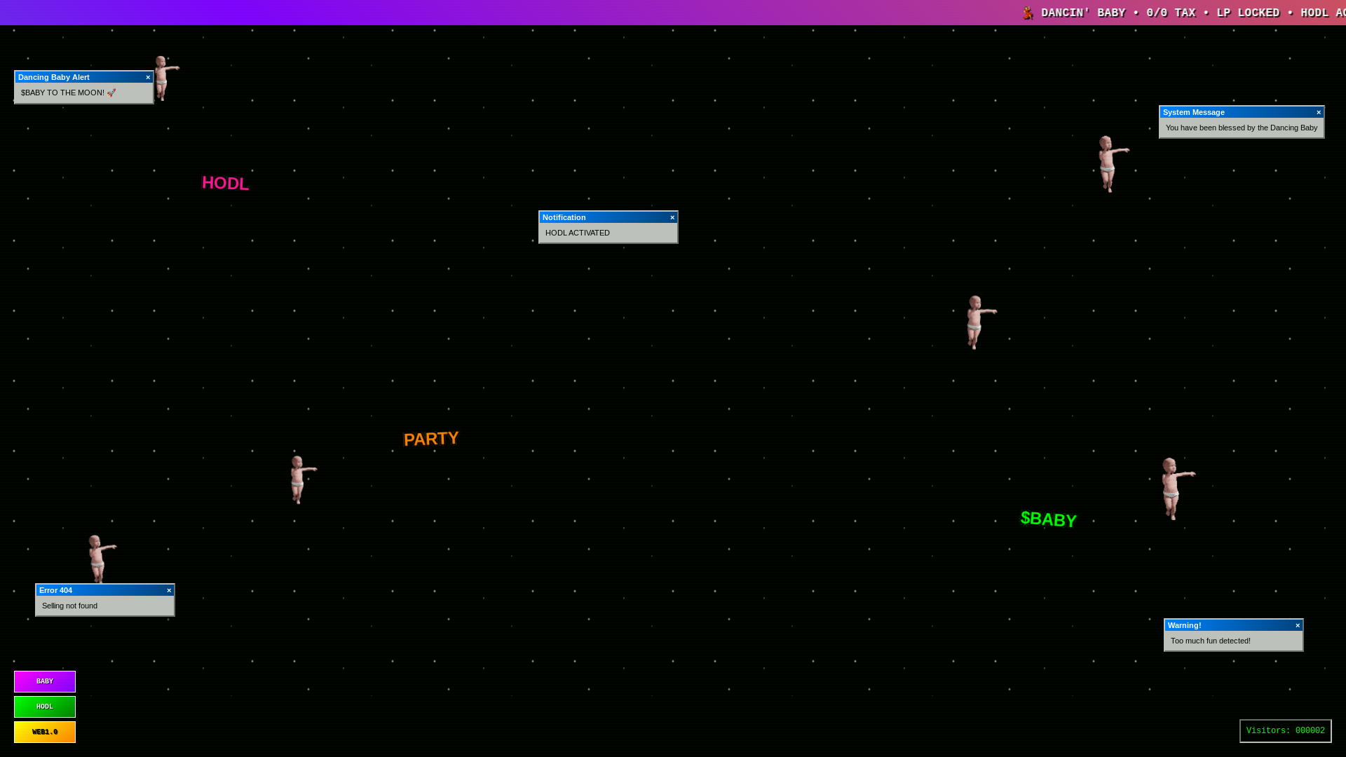 website screenshot of https://dancingbaby.to/