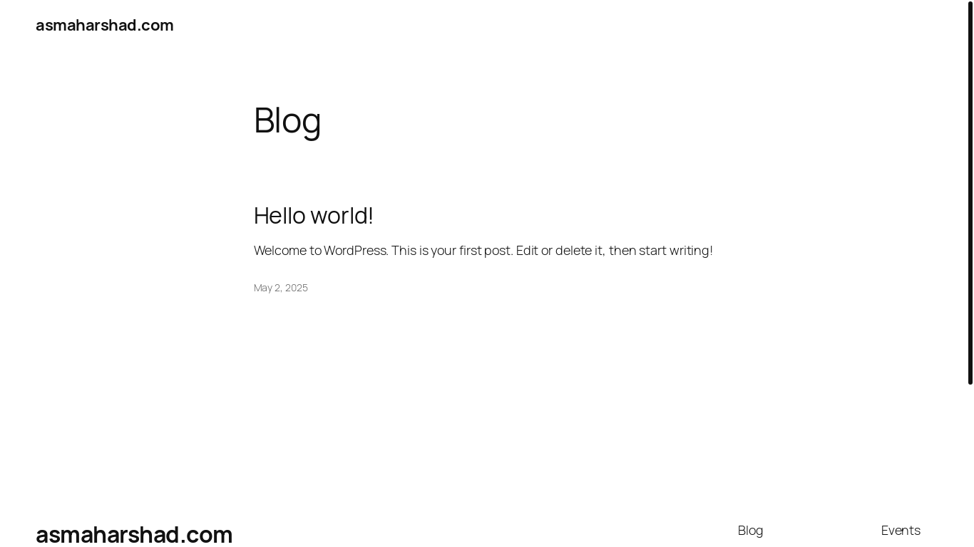website screenshot of https://asmaharshad.com/