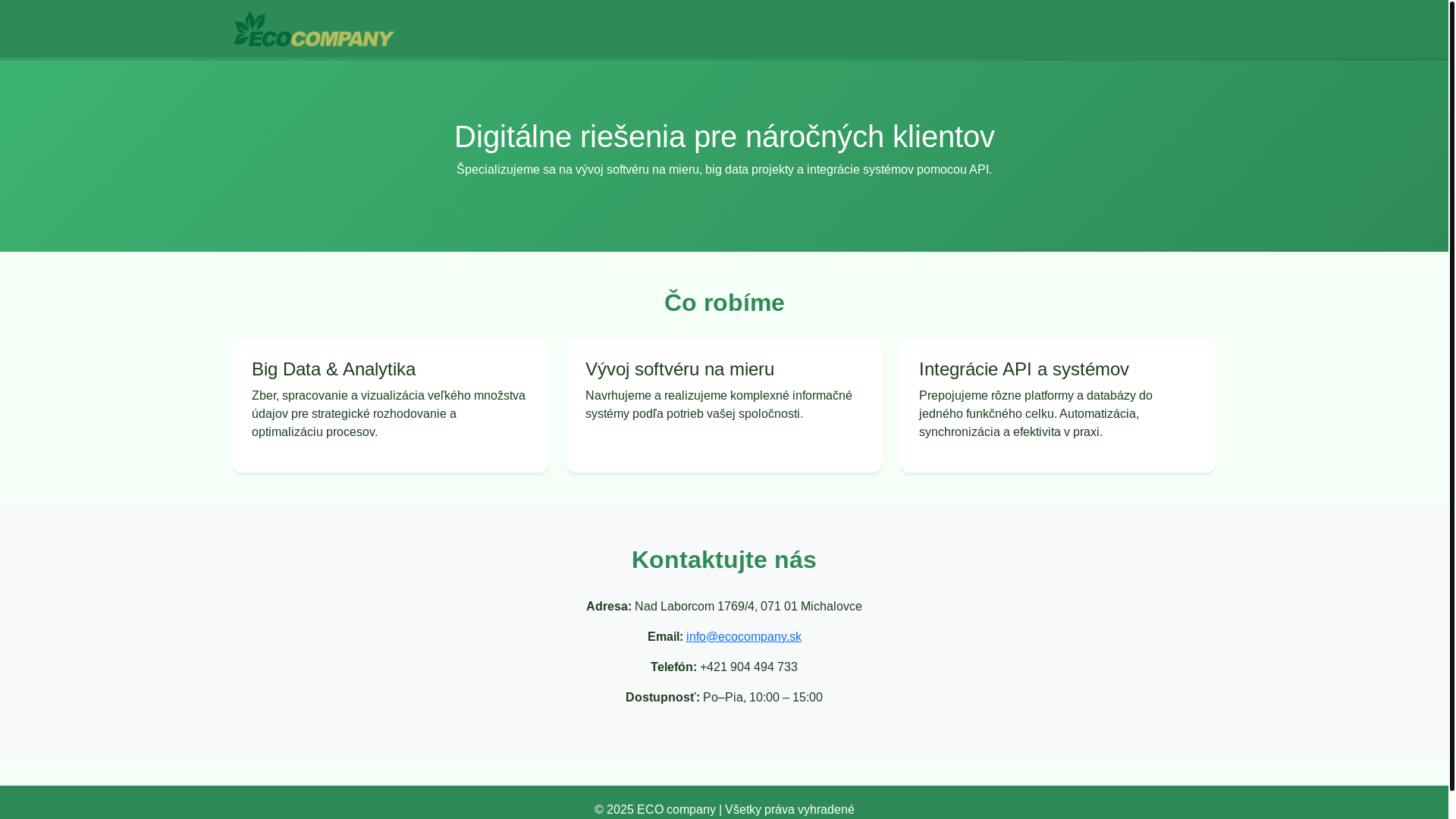 website screenshot of https://ecocompany.sk/