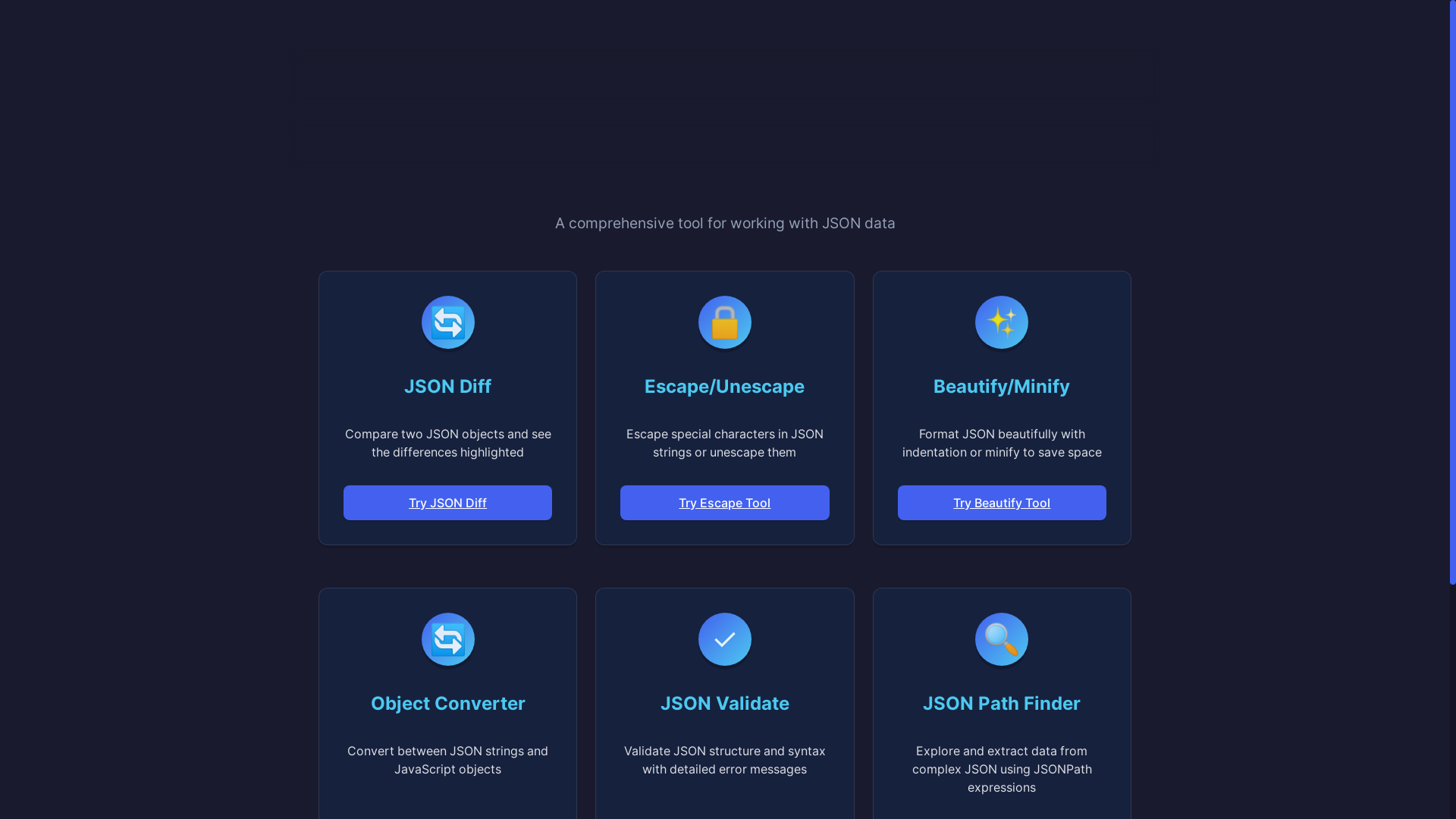 website screenshot of https://jsonhelper.pages.dev/