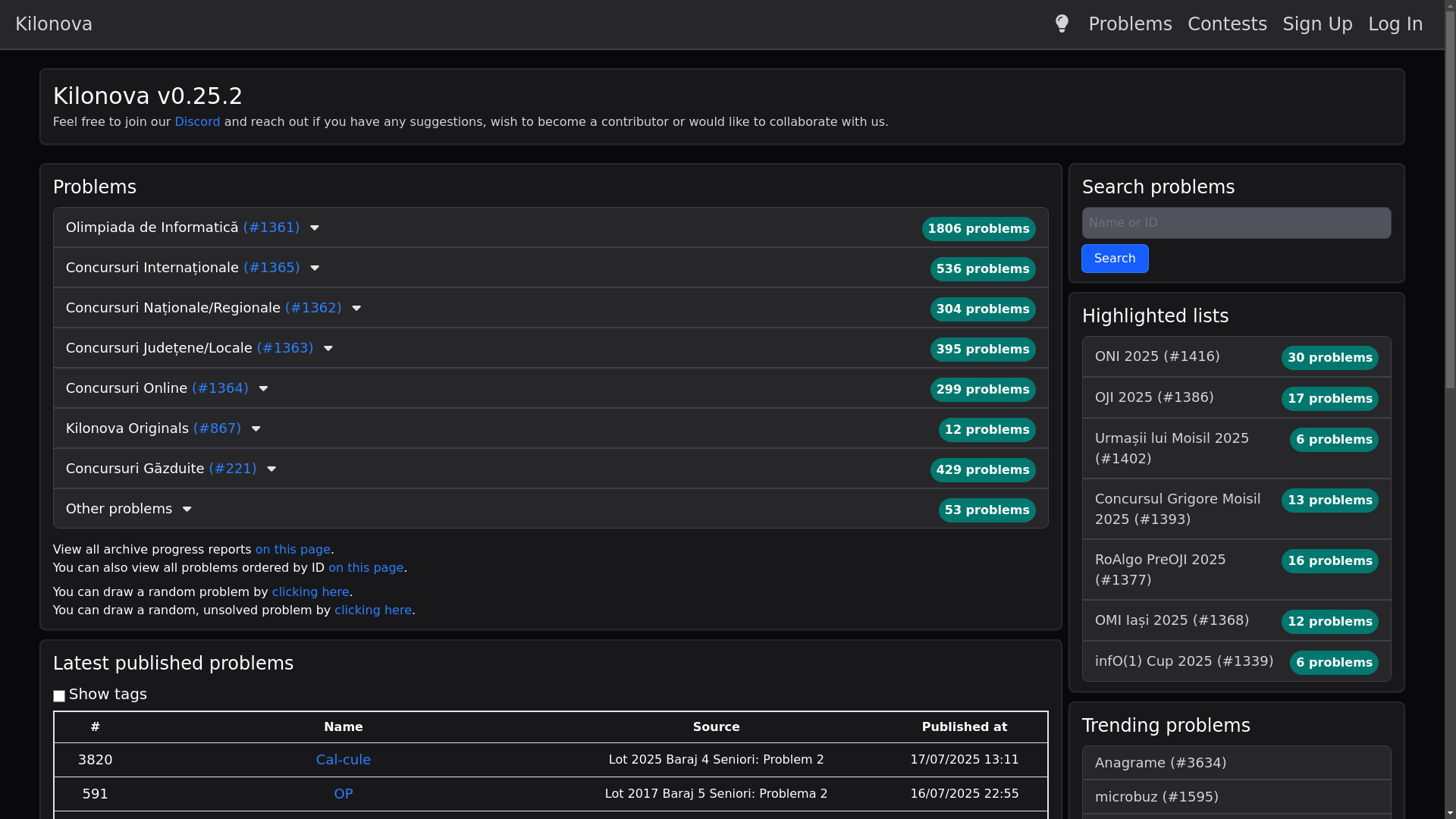 website screenshot of https://kilonova.ro/