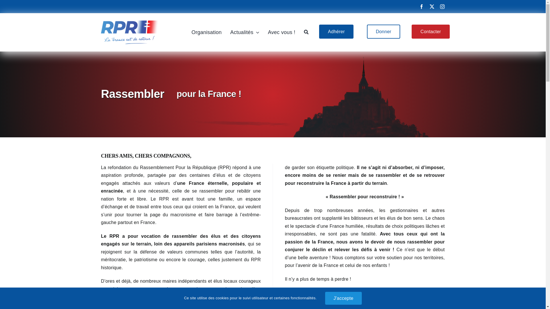website screenshot of https://rpr-officiel.fr/