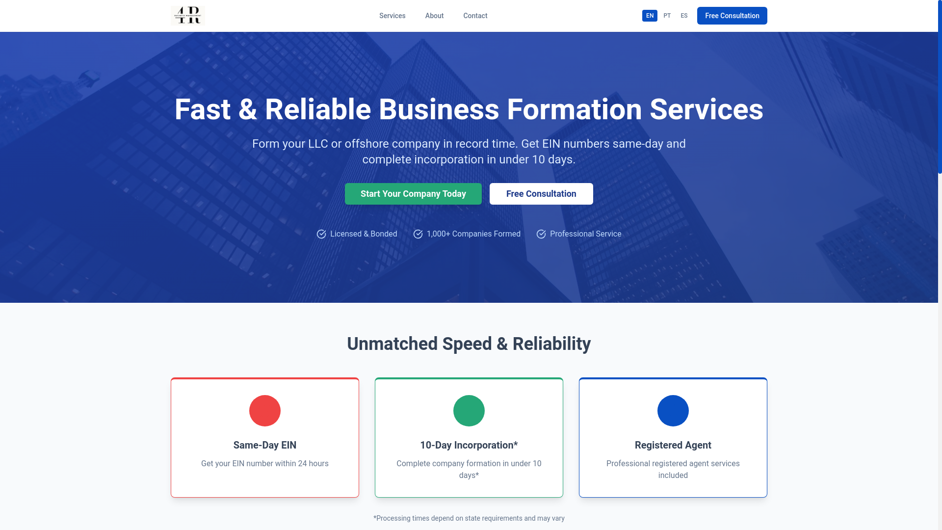 website screenshot of https://4rbusinessmanagement.com/