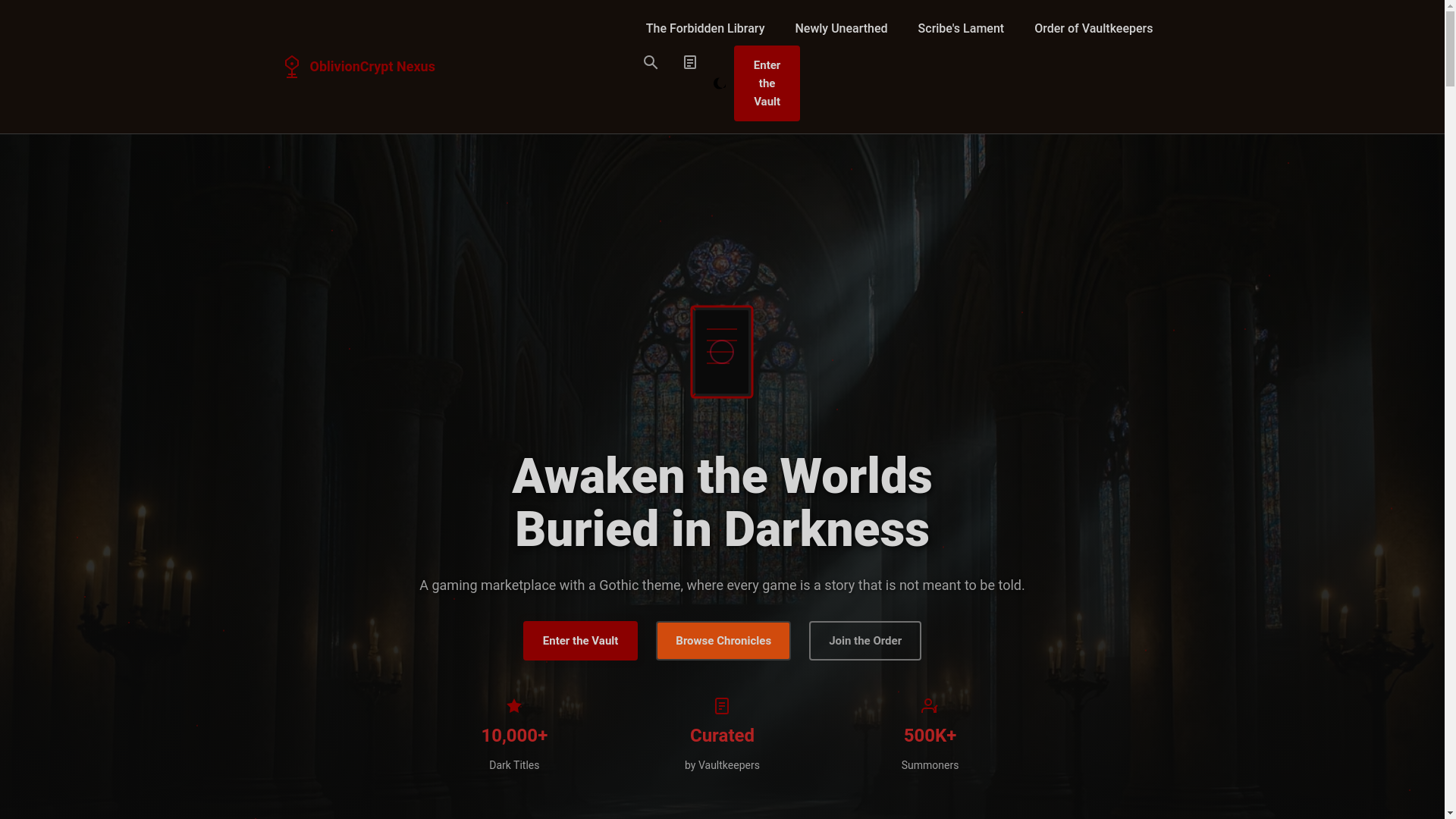 website screenshot of https://oblivioncryptnexus.pro/