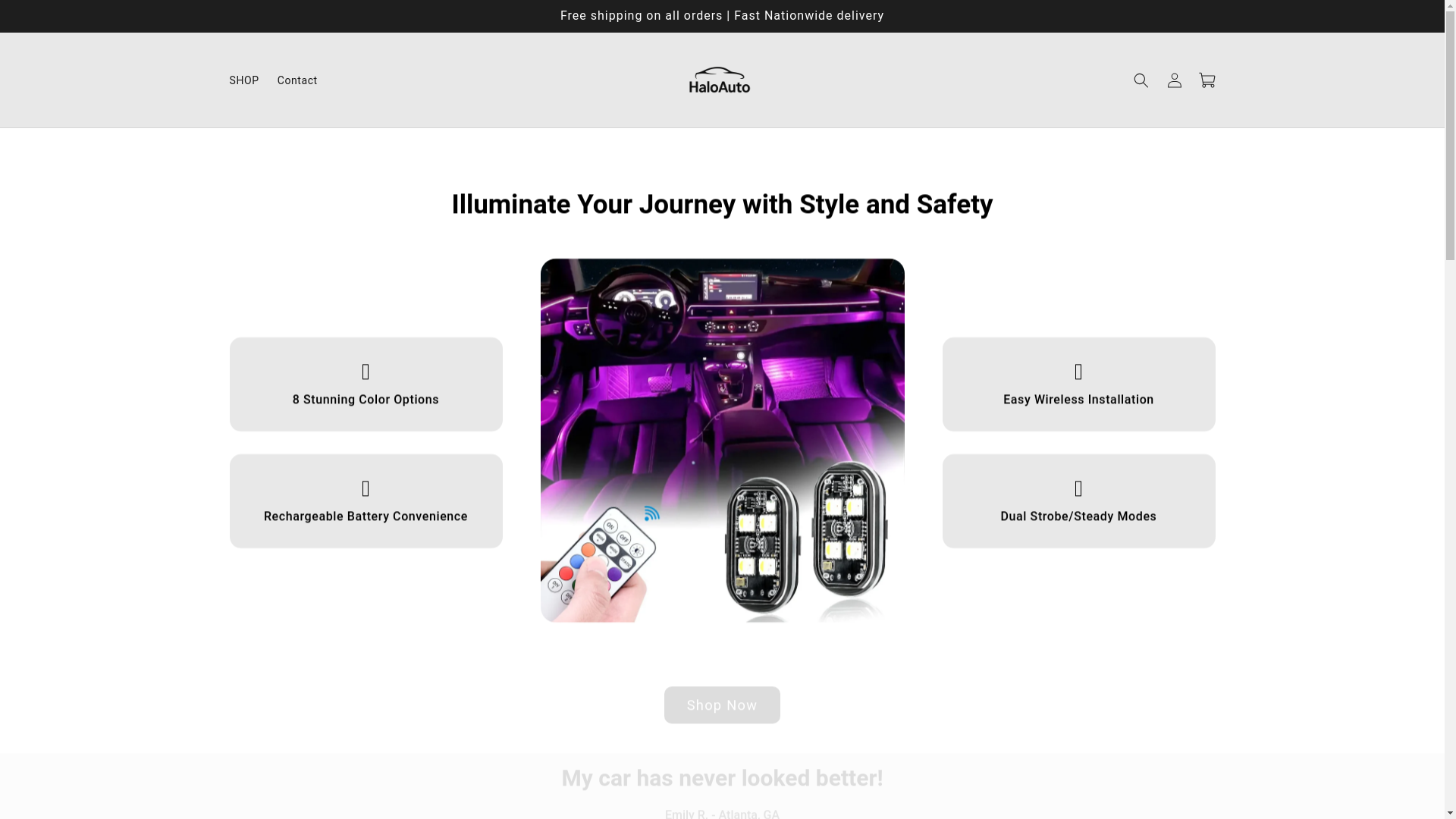 website screenshot of https://haloauto.store/