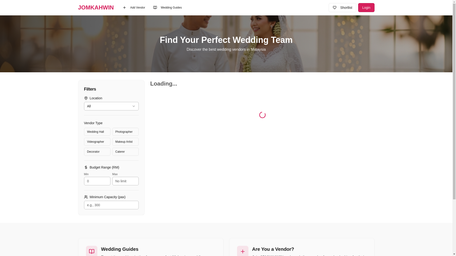 website screenshot of https://jomkahwin.blog/