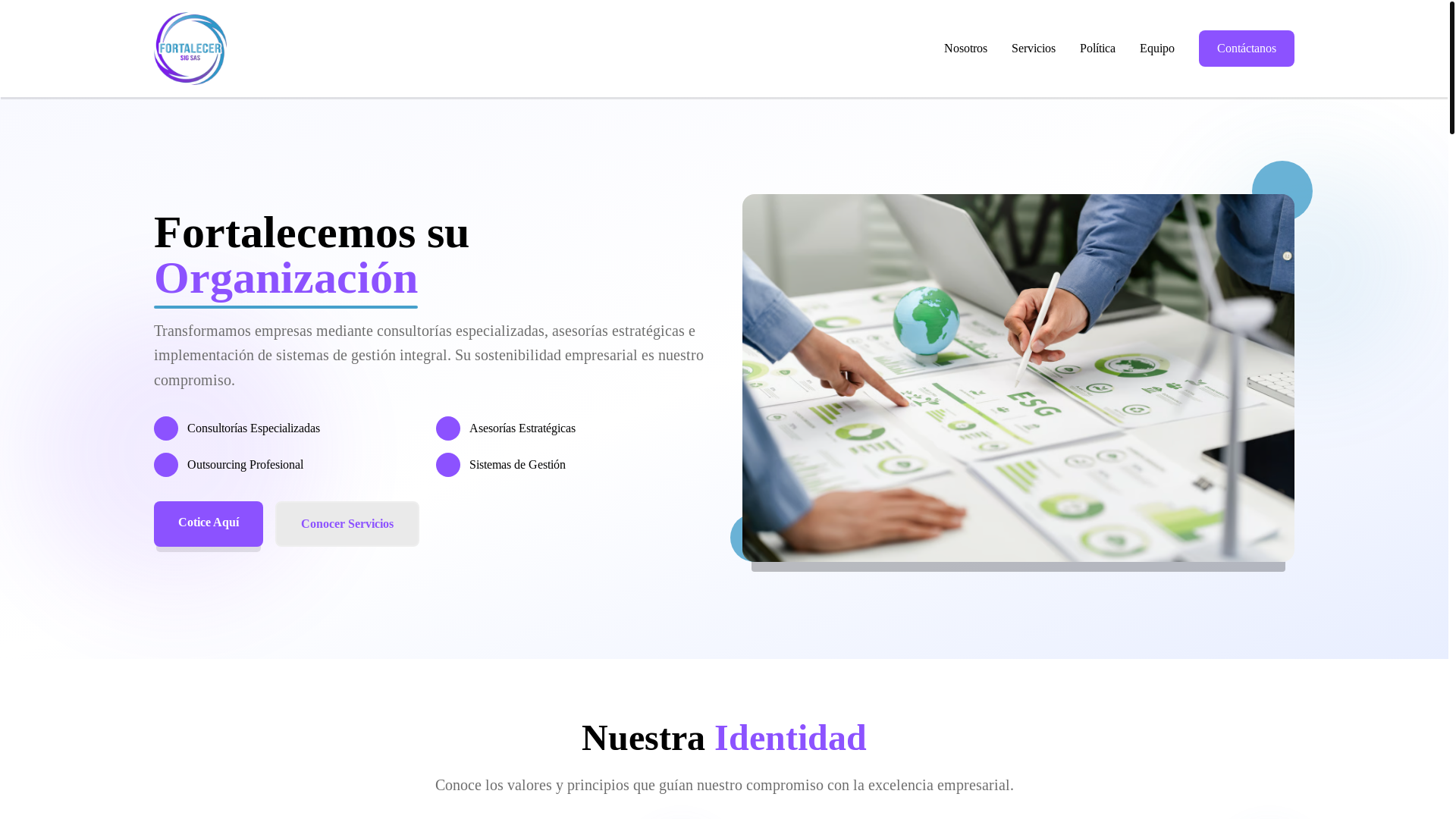 website screenshot of https://fortalecersigsas.com/