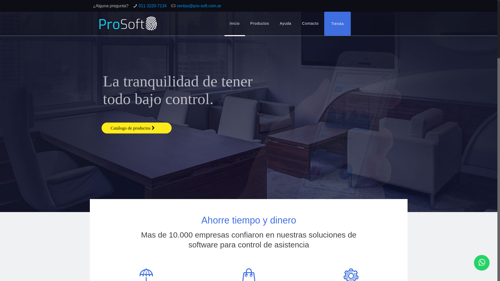 website screenshot of https://www.pro-soft.com.ar/