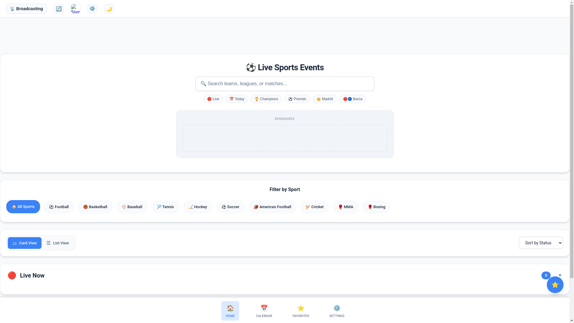 website screenshot of https://livescoreandtv.com/