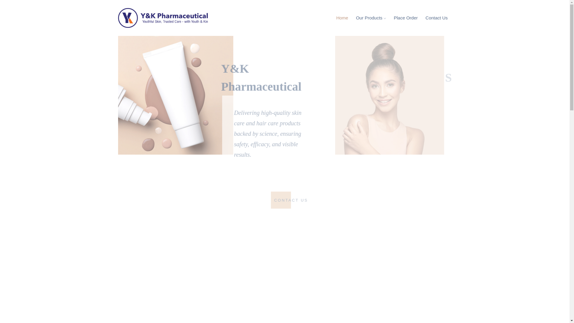 website screenshot of https://ykpharma.in/