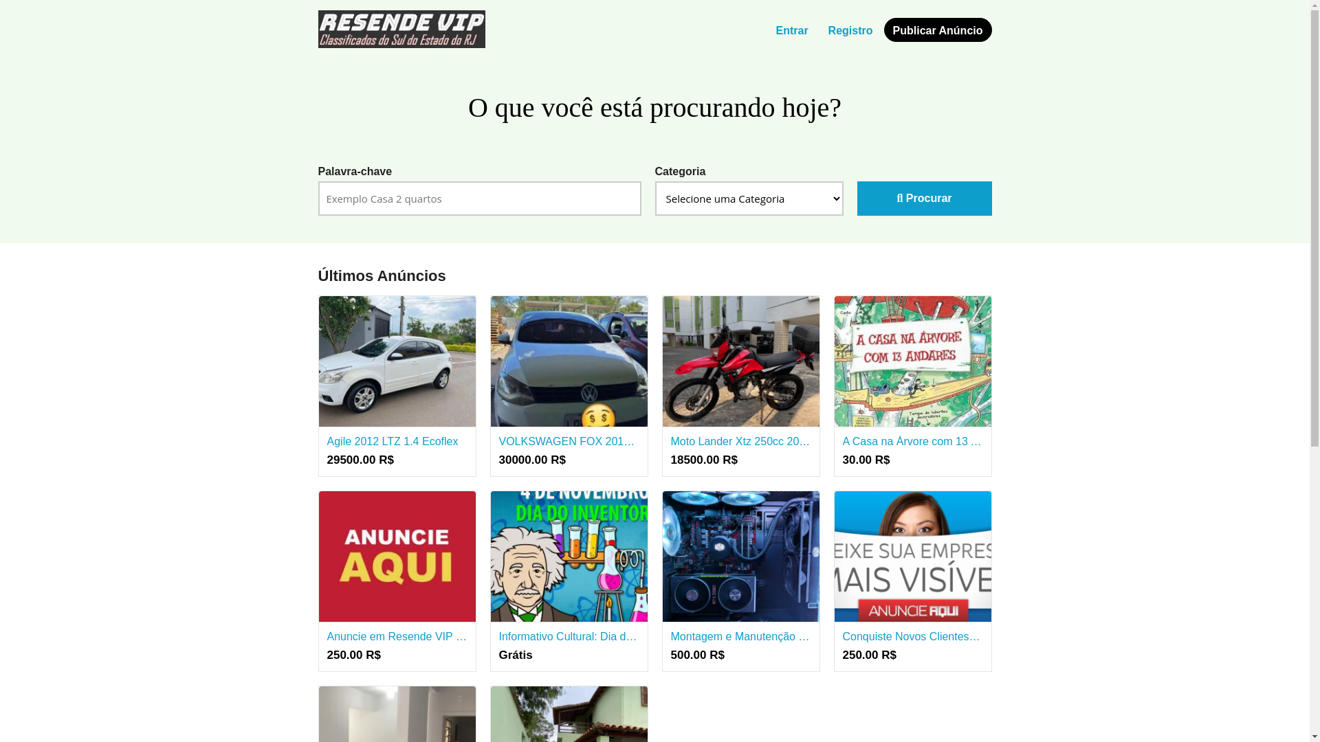 website screenshot of https://anunciosresende.com.br/