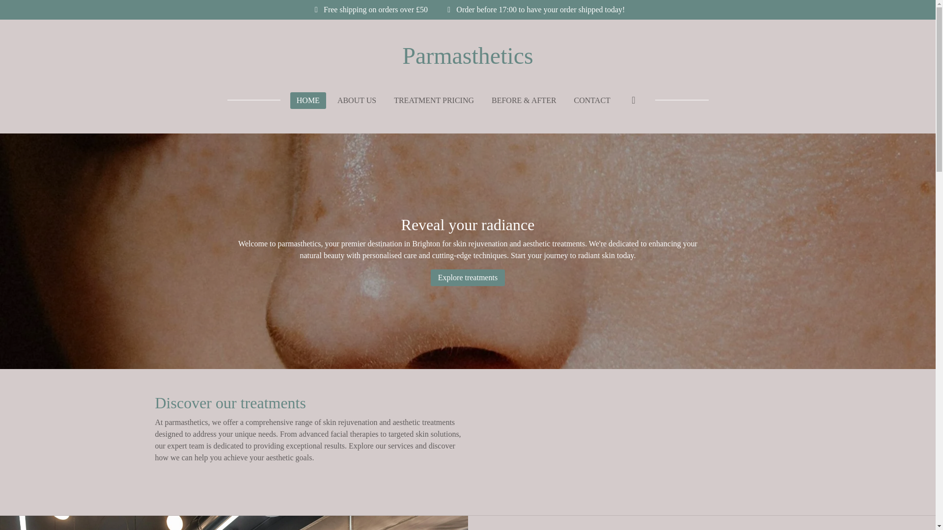 website screenshot of https://parmasthetics.co.uk/