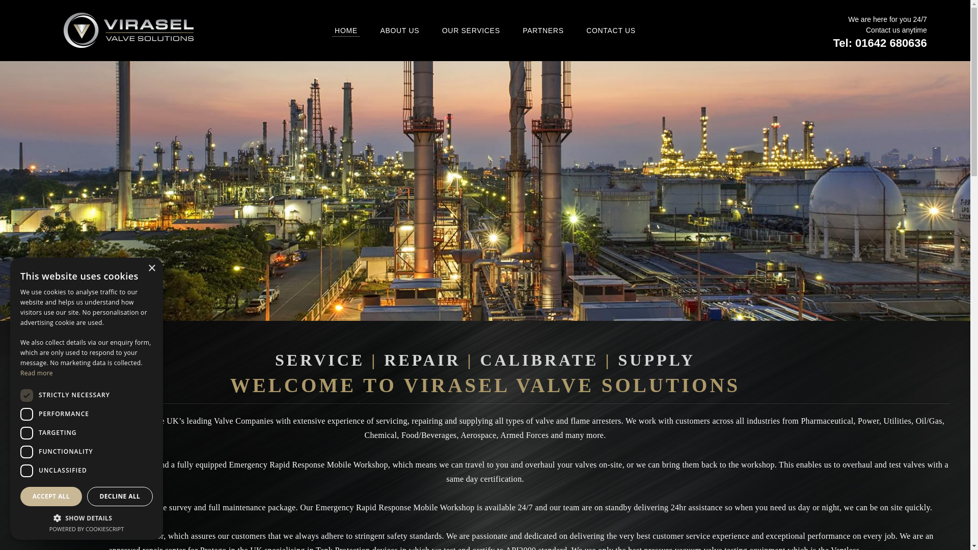 website screenshot of https://www.virasel.co.uk/
