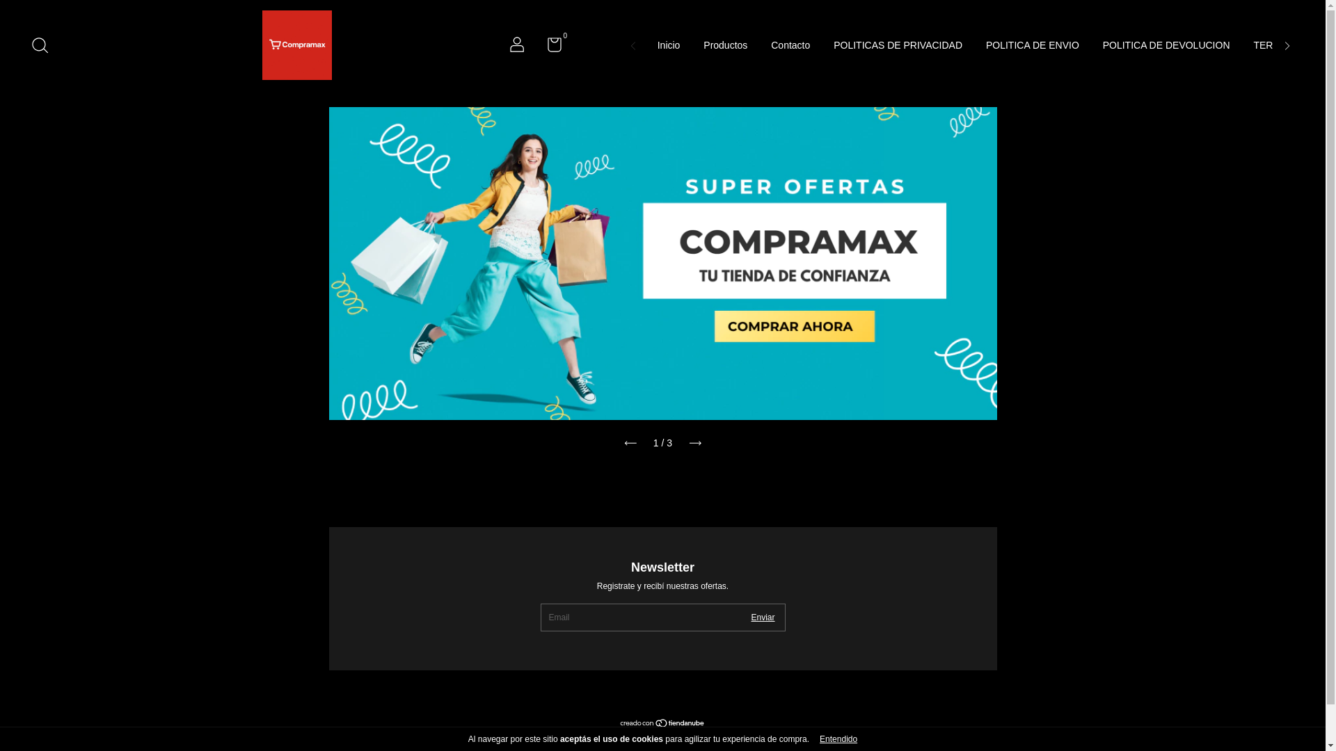 website screenshot of https://compramax.lat/