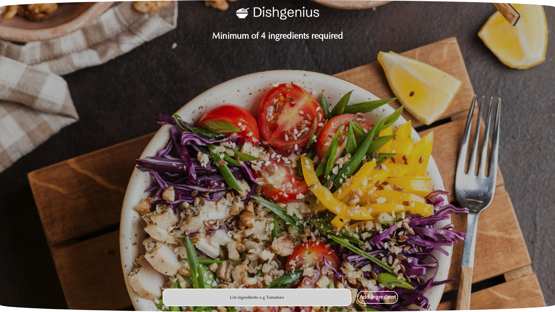 website screenshot of https://dishgenius.pages.dev/
