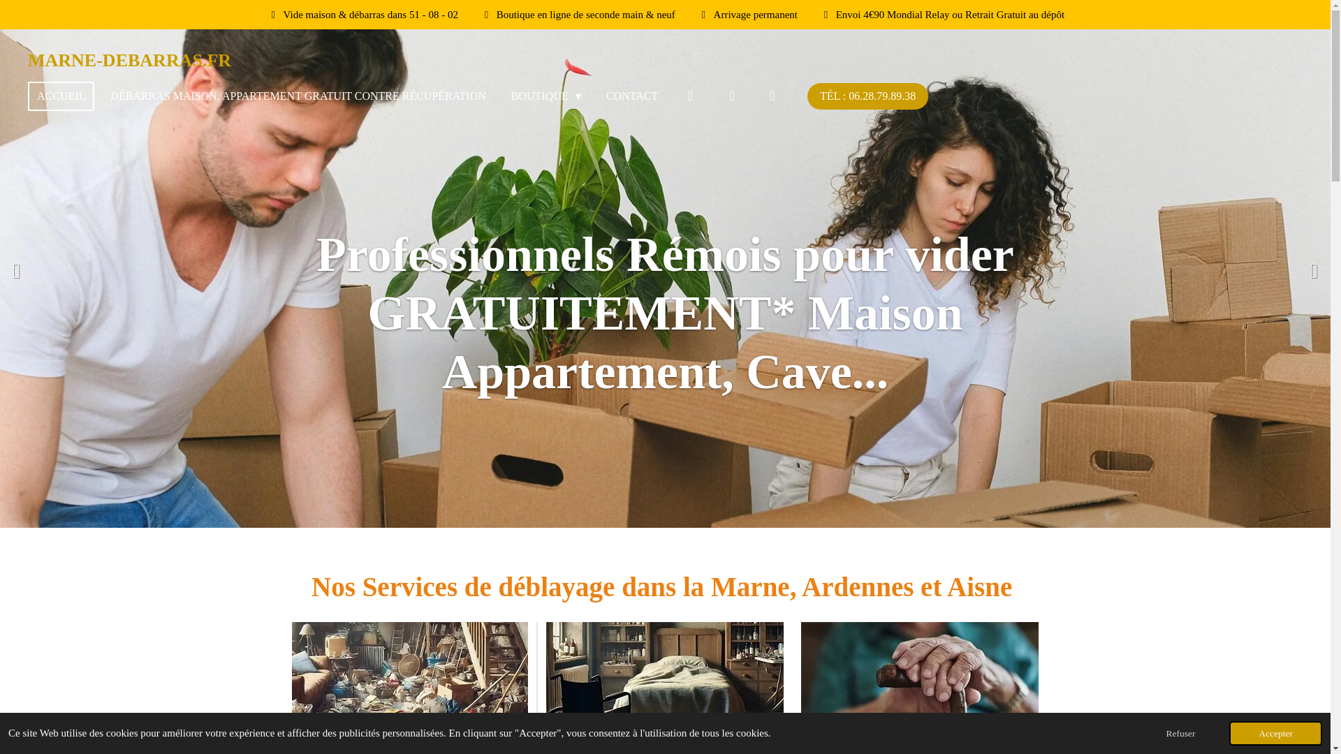 website screenshot of https://marne-debarras.fr/