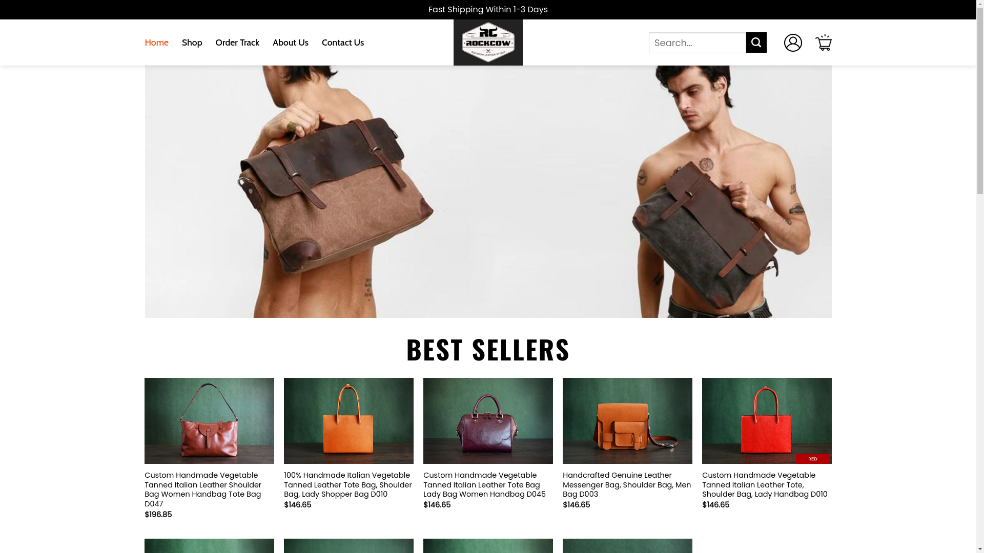 website screenshot of https://myrockcowleatherstudio.shop/