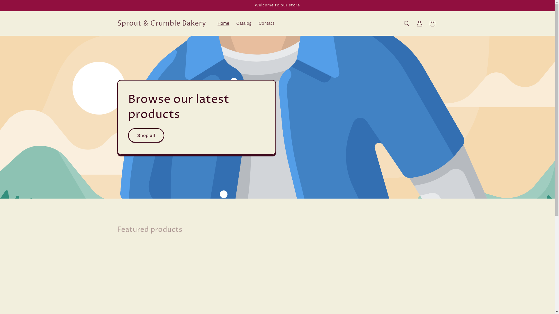 website screenshot of https://sproutandcrumblebakery.shop/