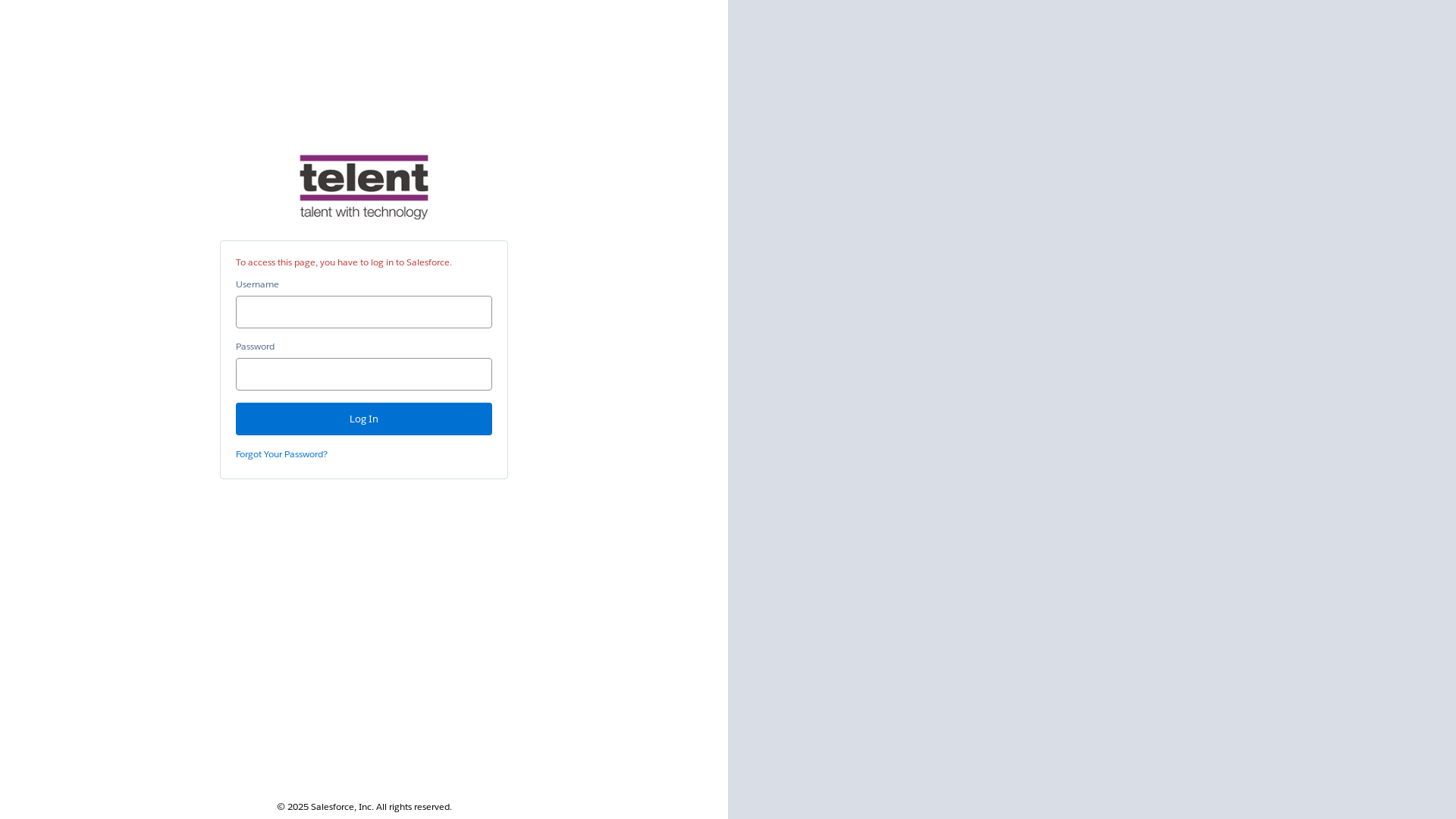 website screenshot of https://telent.my.salesforce.com/a0H4J000007jSgN
