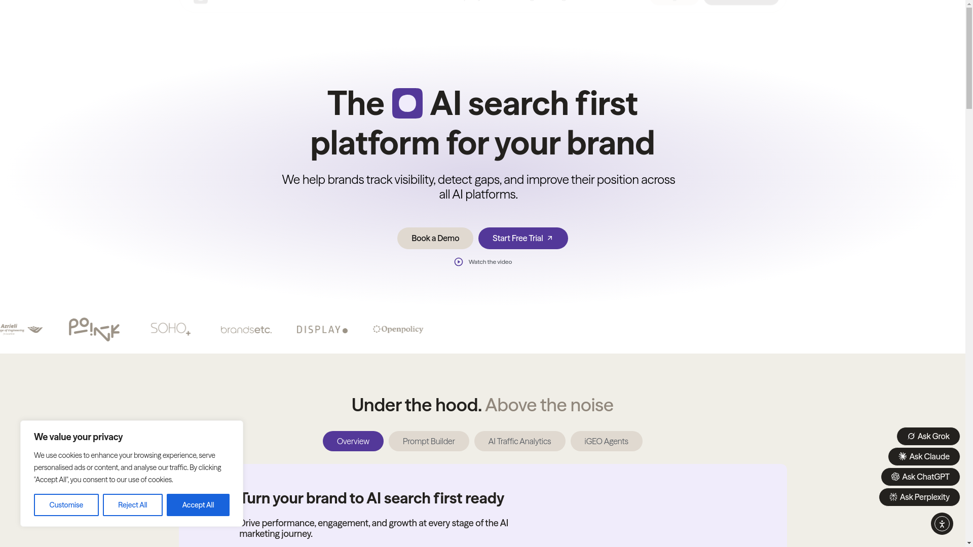 website screenshot of https://www.igeo.ai