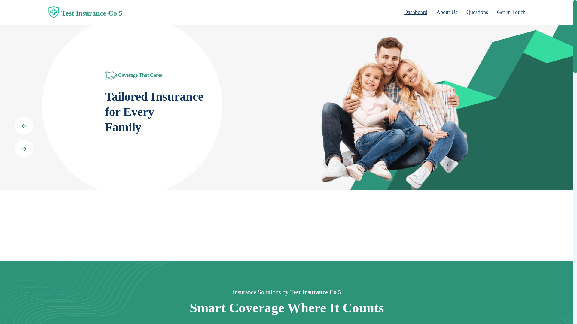 website screenshot of https://testinsuranceco5.pages.dev/