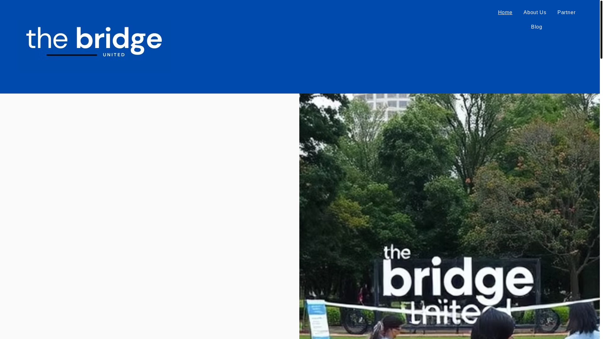 website screenshot of https://thebridgeunited.org/