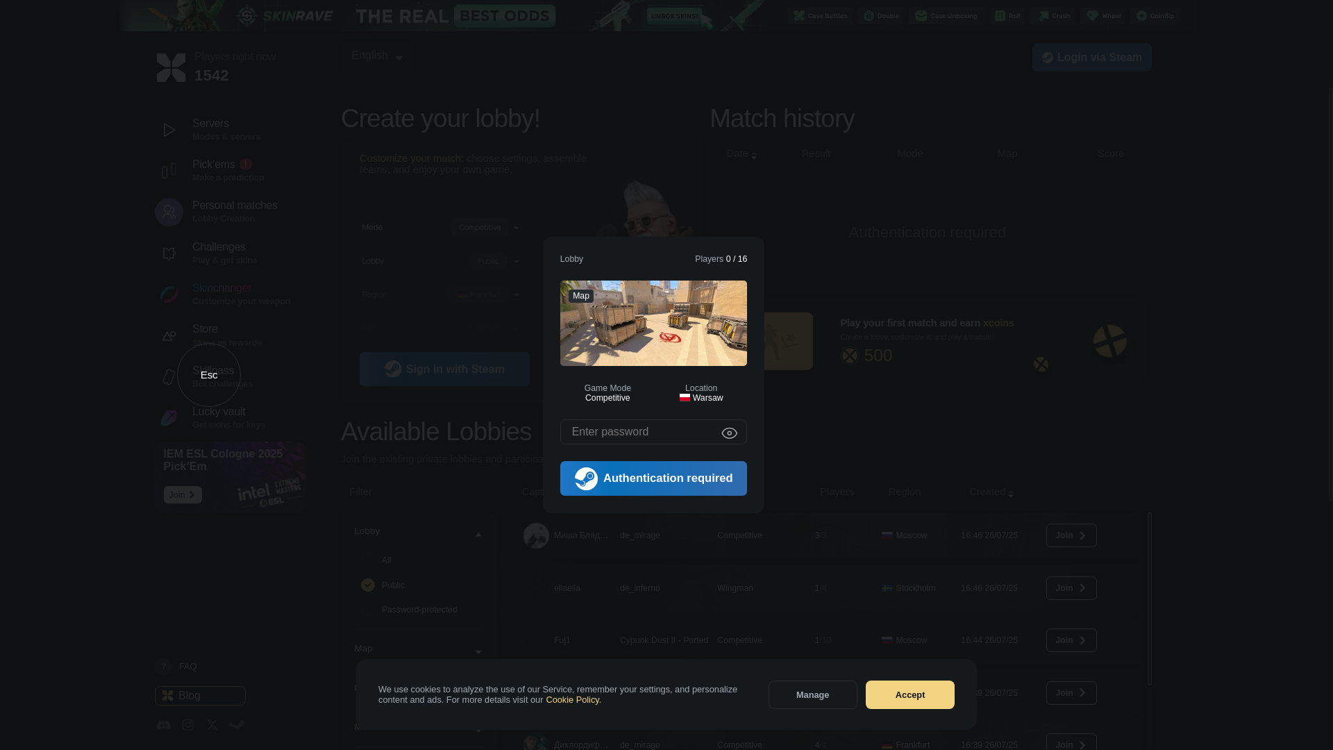 website screenshot of https://xplay.gg/match/1299144