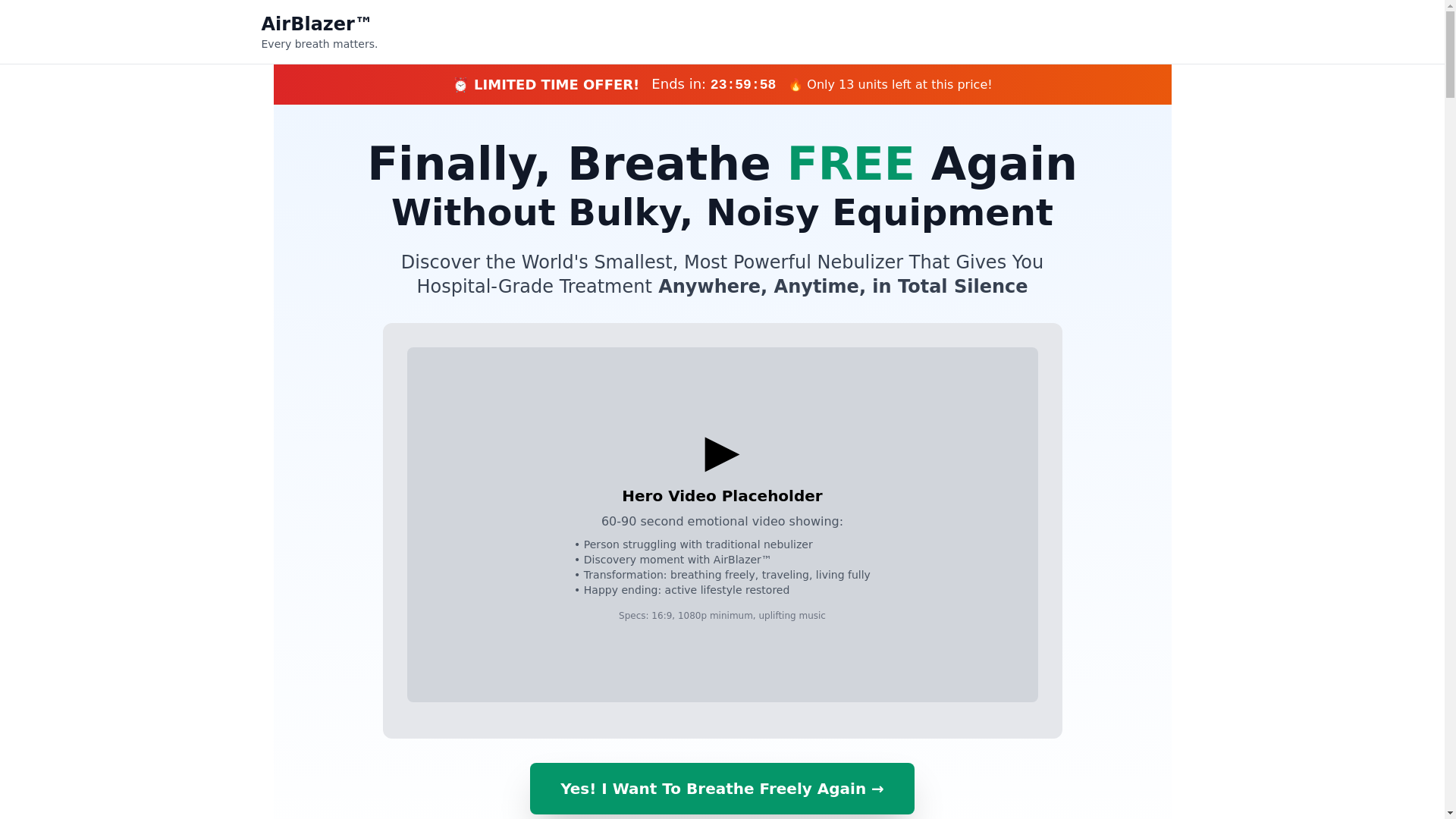 website screenshot of https://airblazerhealth.com/