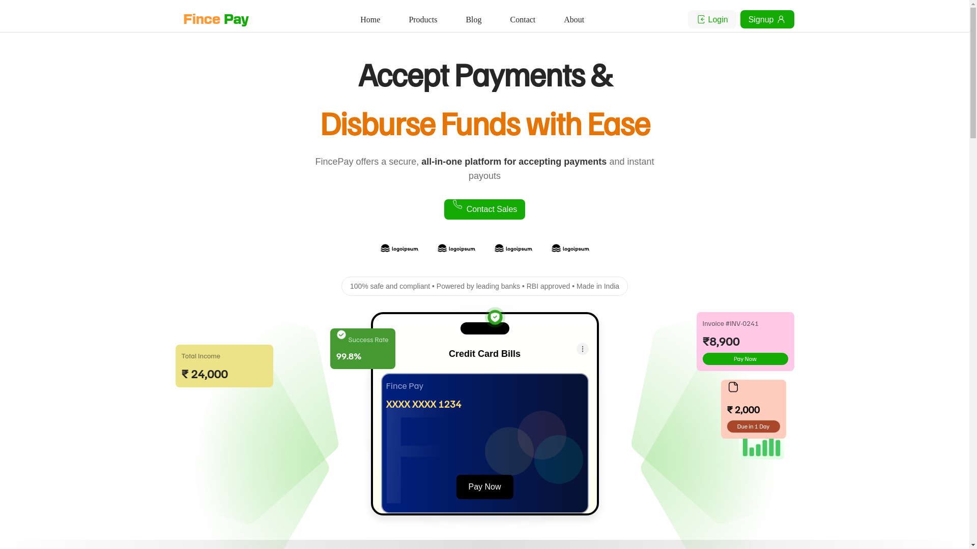 website screenshot of https://efincepaylanding.pages.dev/