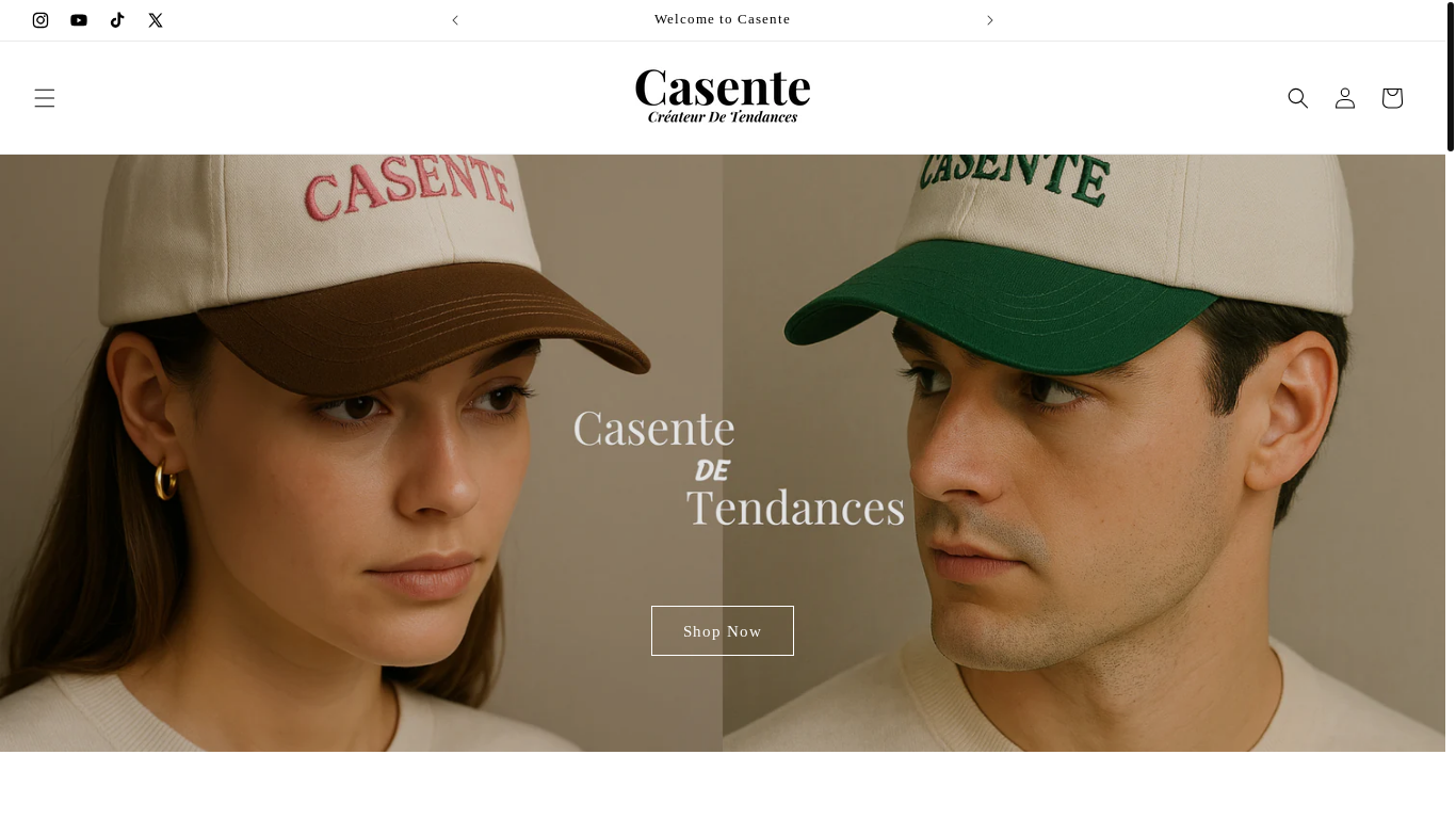website screenshot of https://casente.store/
