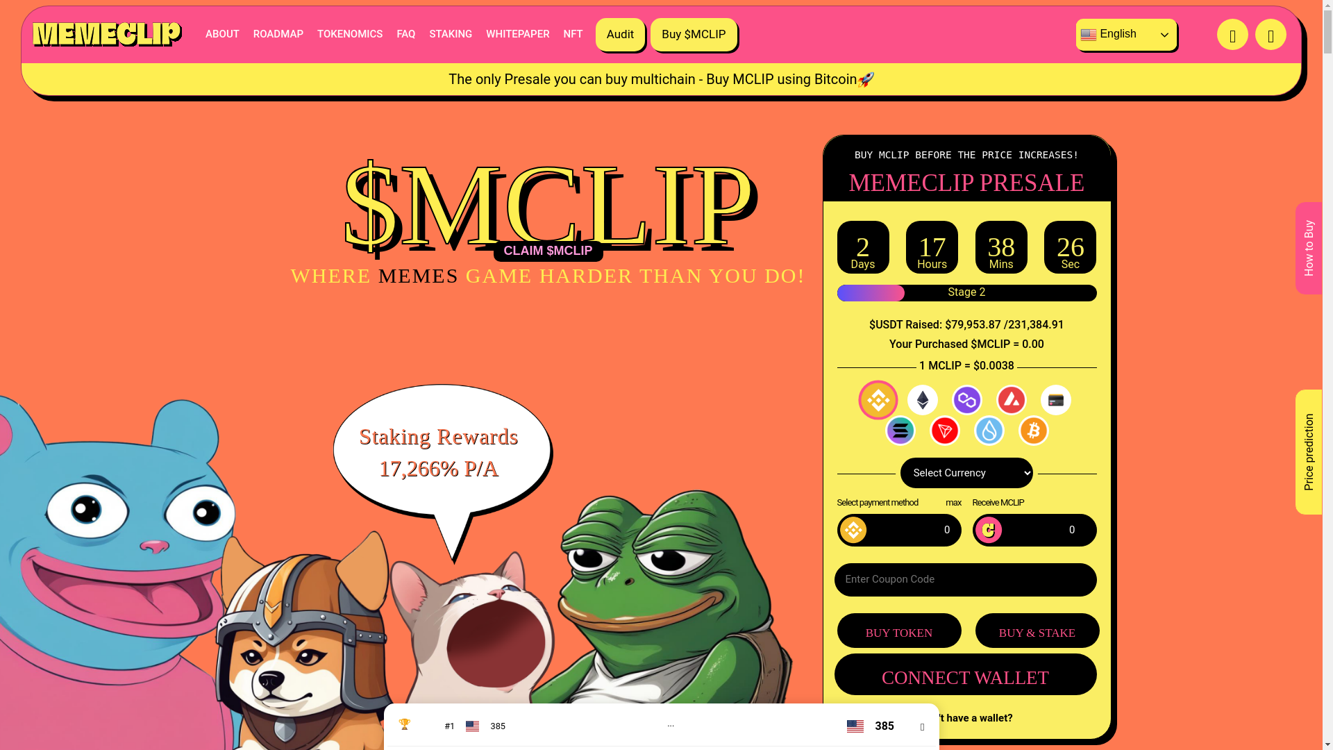 website screenshot of https://memeclip.info/