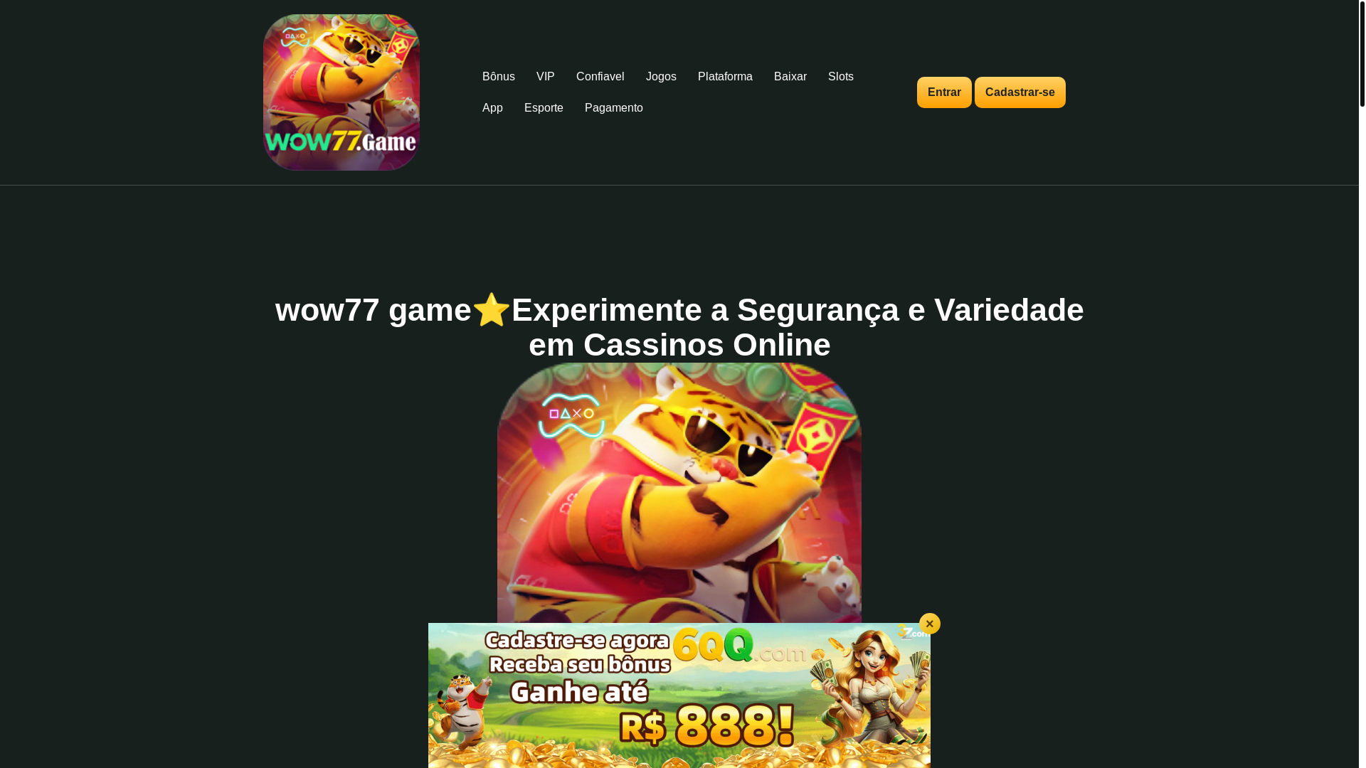 website screenshot of https://wow77gamevip.com/