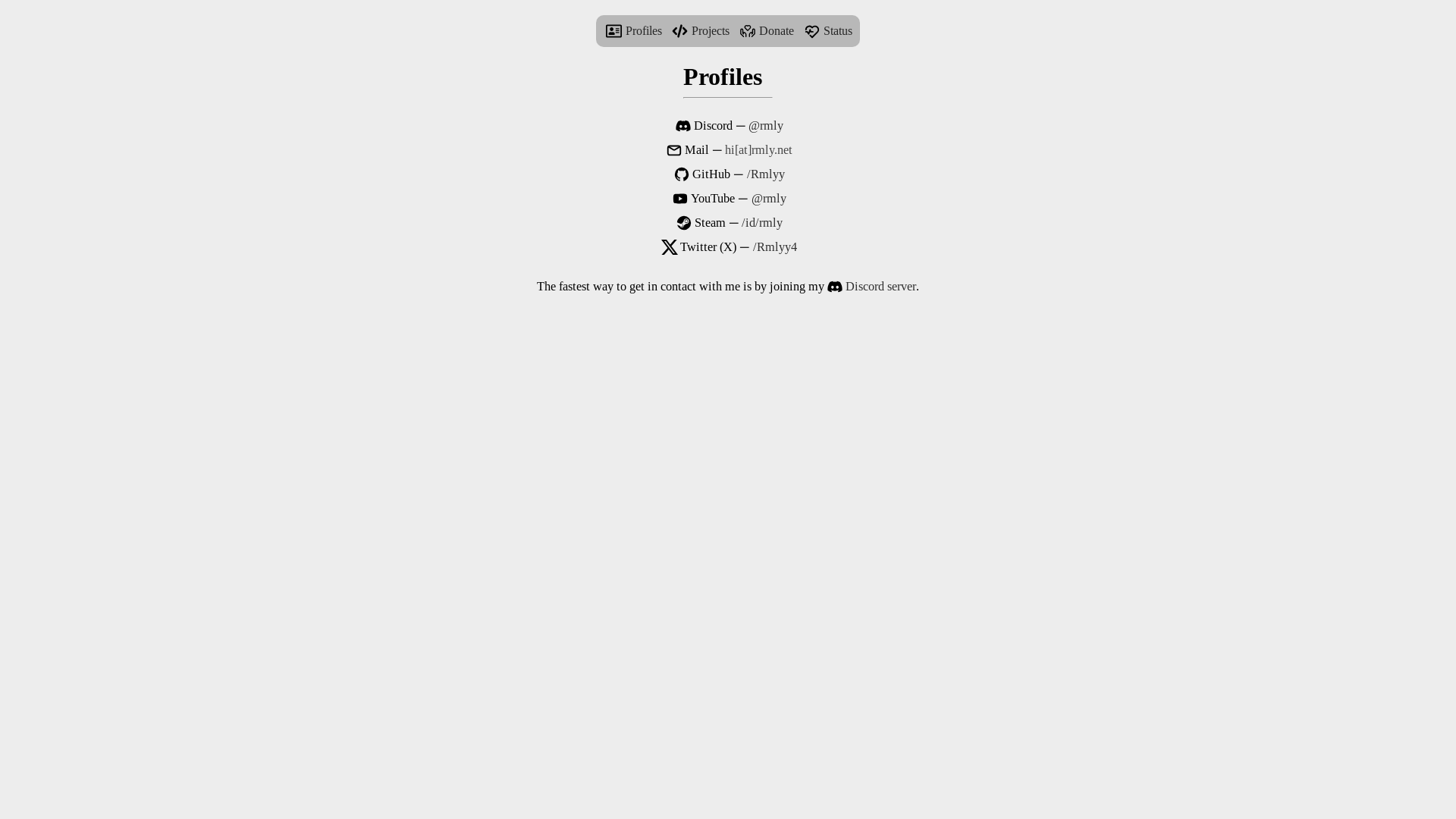 website screenshot of https://rmly.net/