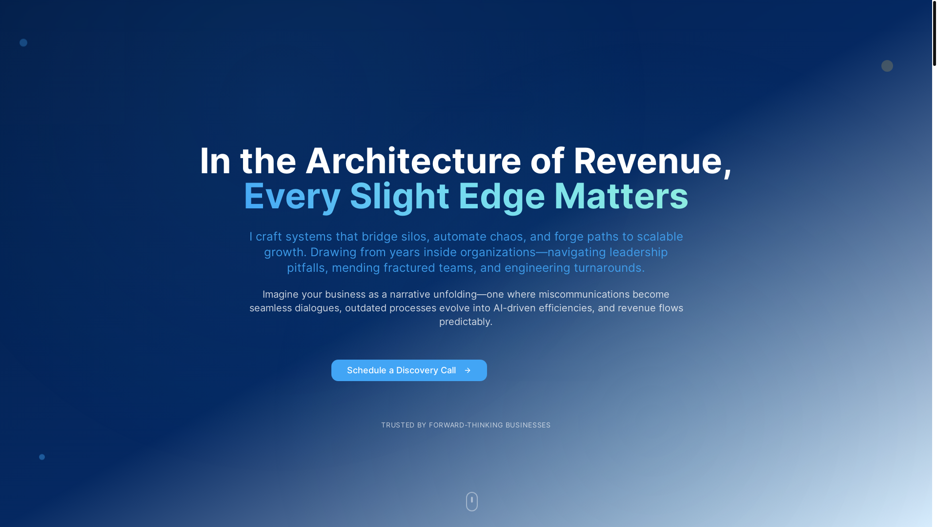 website screenshot of https://eliterevenuearchitect.co/